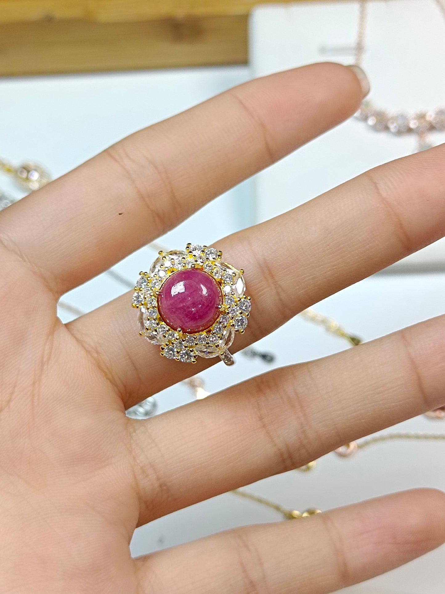 Luxury S925 Silver Ruby Embedded Ring - Premium Jewelry