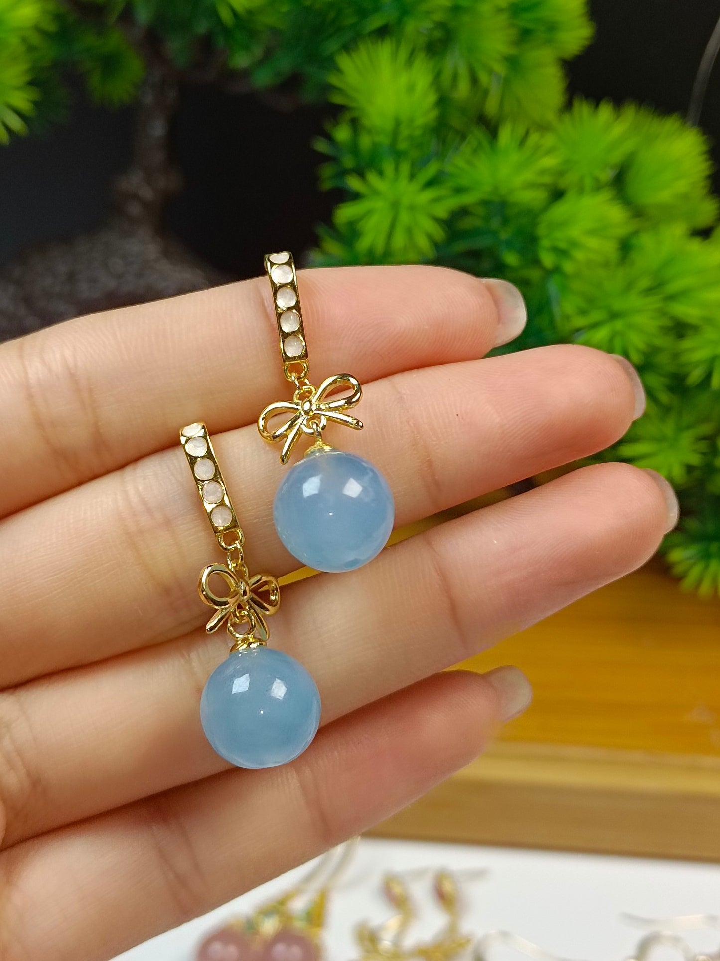 Elegant S925 Silver Aquamarine Crystal Earrings - Short Style Jewelry