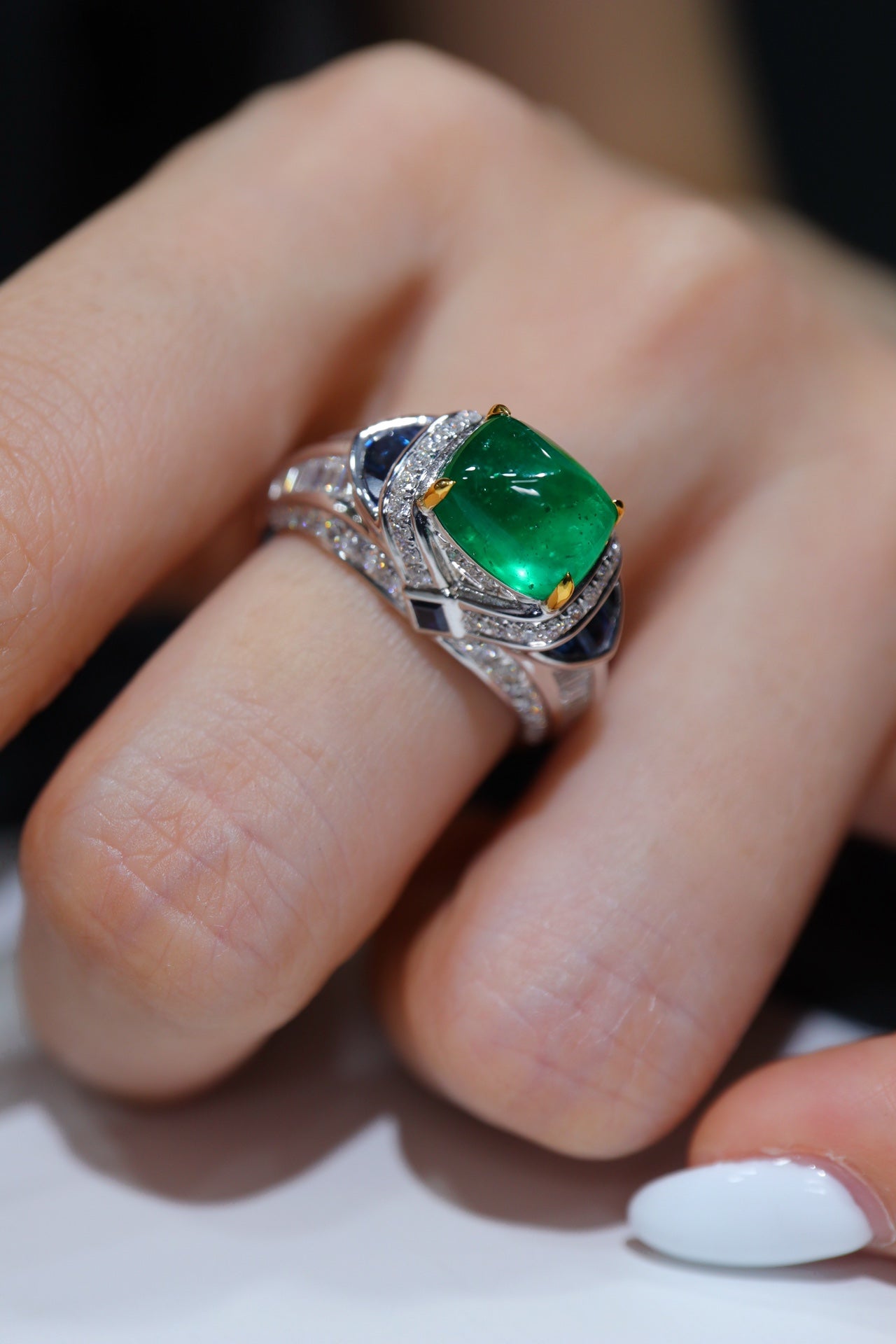 Inel de smarald 3,68 ct Artdeco Heavy Craftsmanship - Bijuterii rare cu carate mari