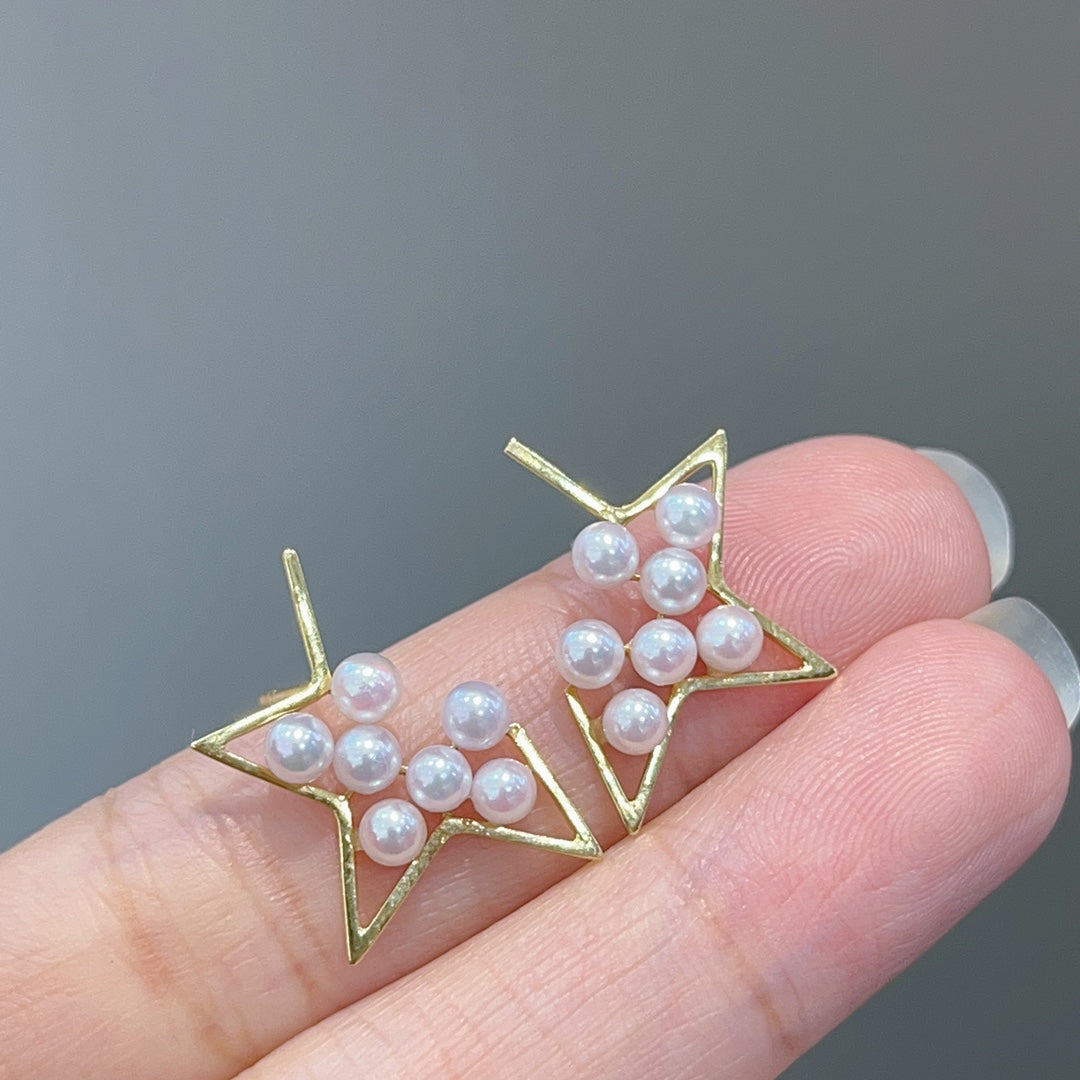 Luxe 18K goud en 3-3,5 mm Akoya parel sieraden