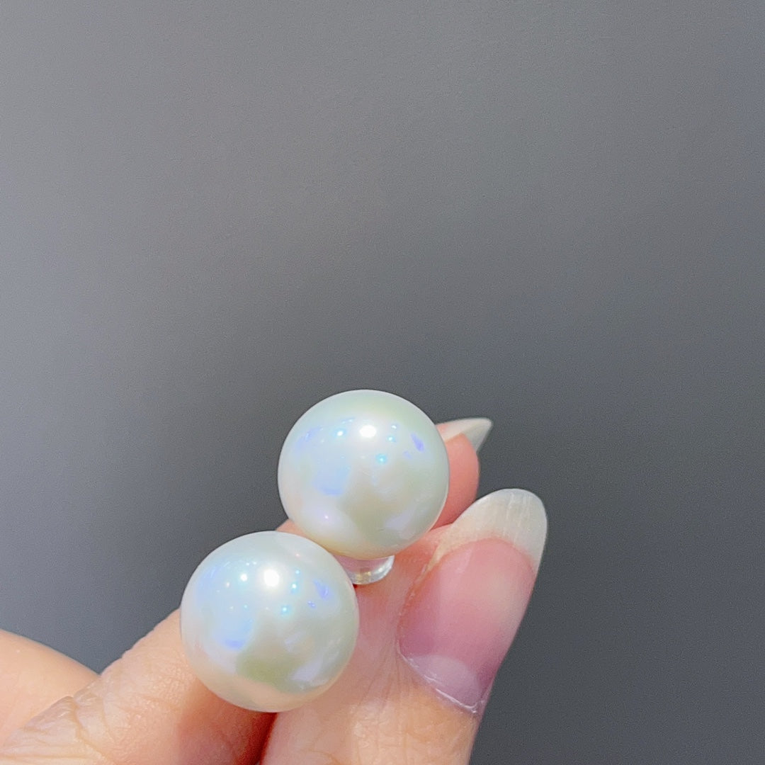 Elegant 18K Gold Thickened Stud Earrings with Edison Pearls - Jewelry for Every Occasion
