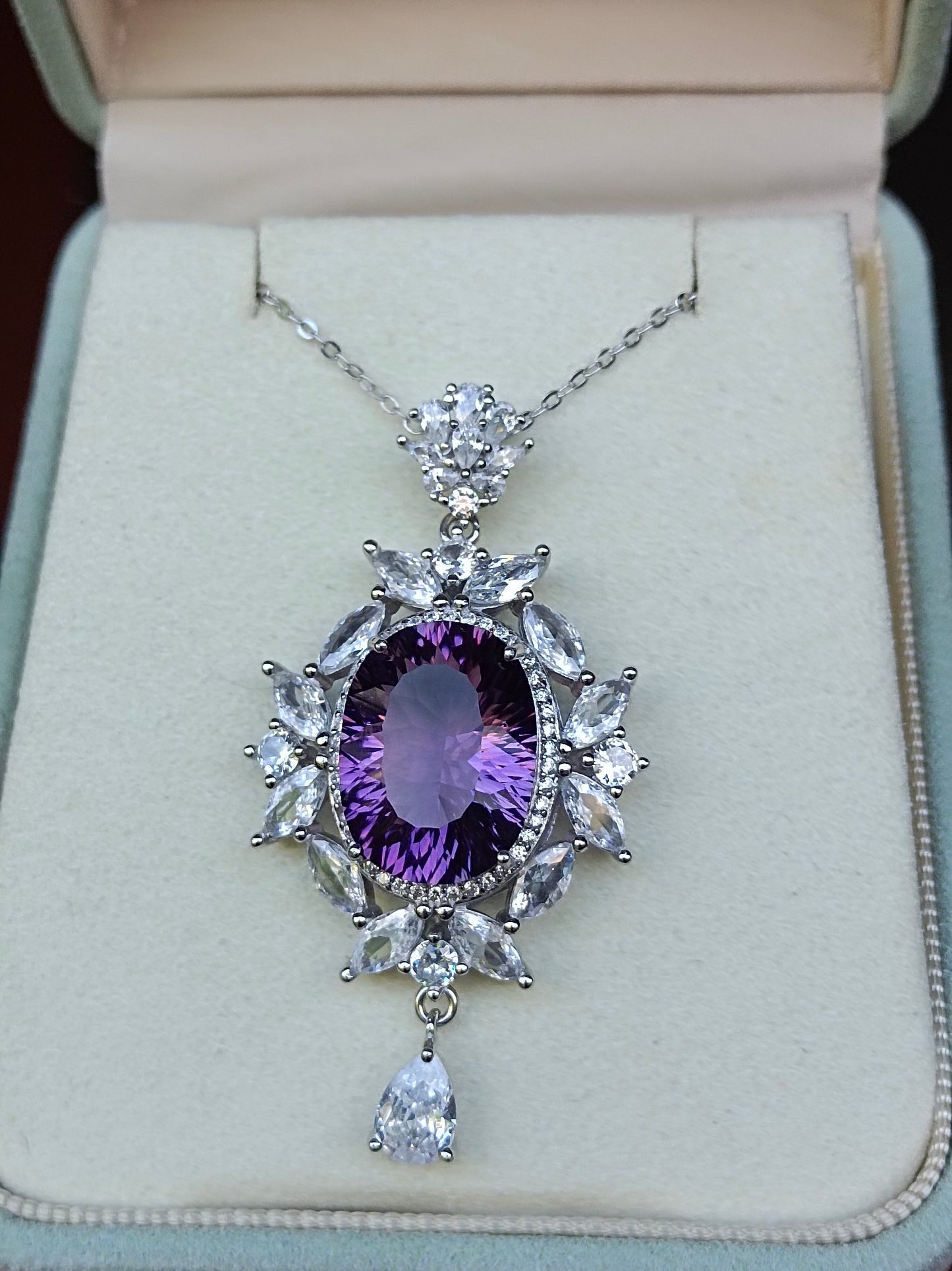Luxe natuurlijke Amethist hanger sieraden