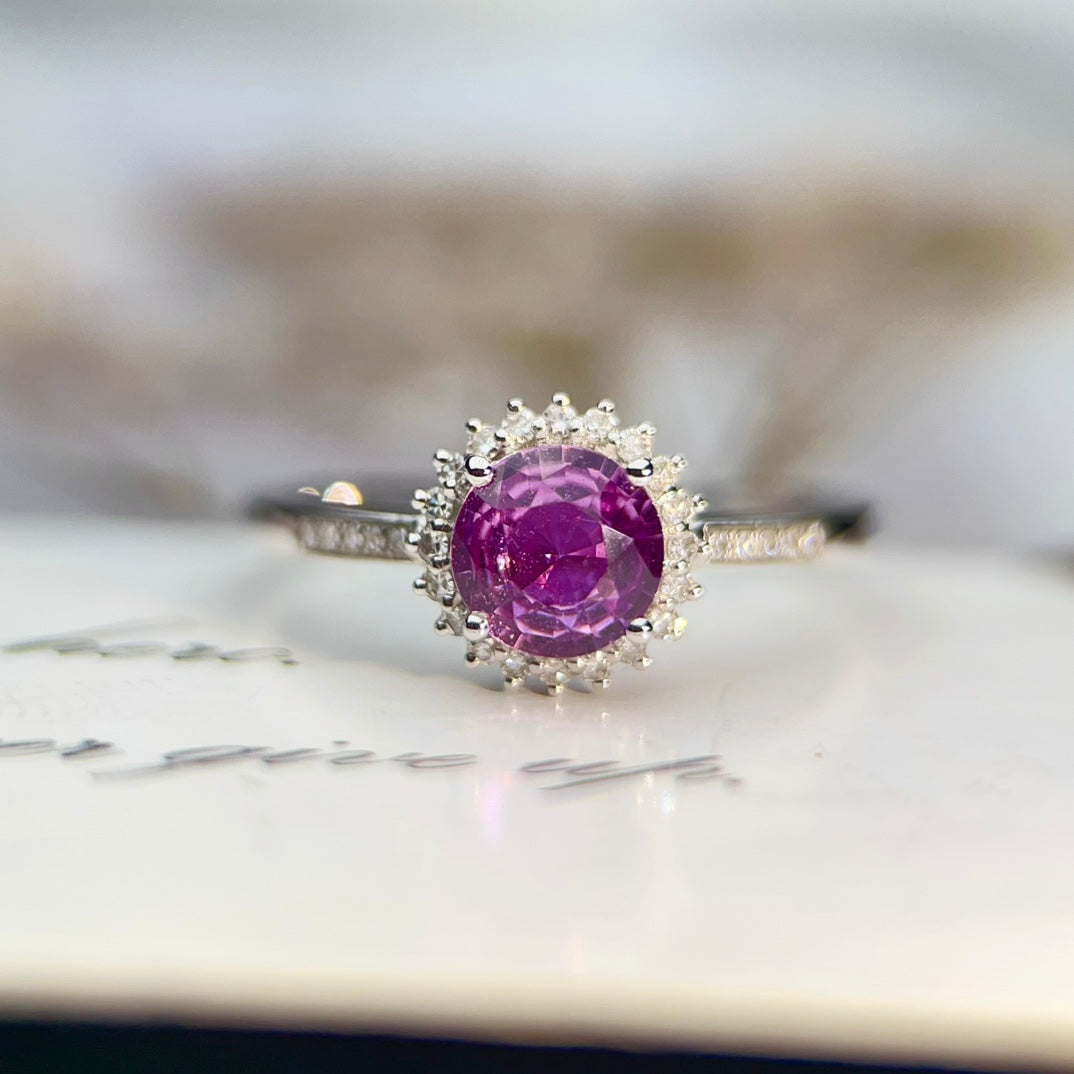 18K kultaa lämmittämätön Padparadscha sormus – hienoja koruja romanttisille sieluille