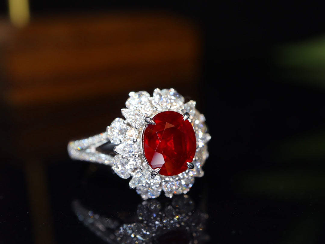 Premium Duivenbloed Ruby Ring - 3.0ct Sieraden Edelsteen