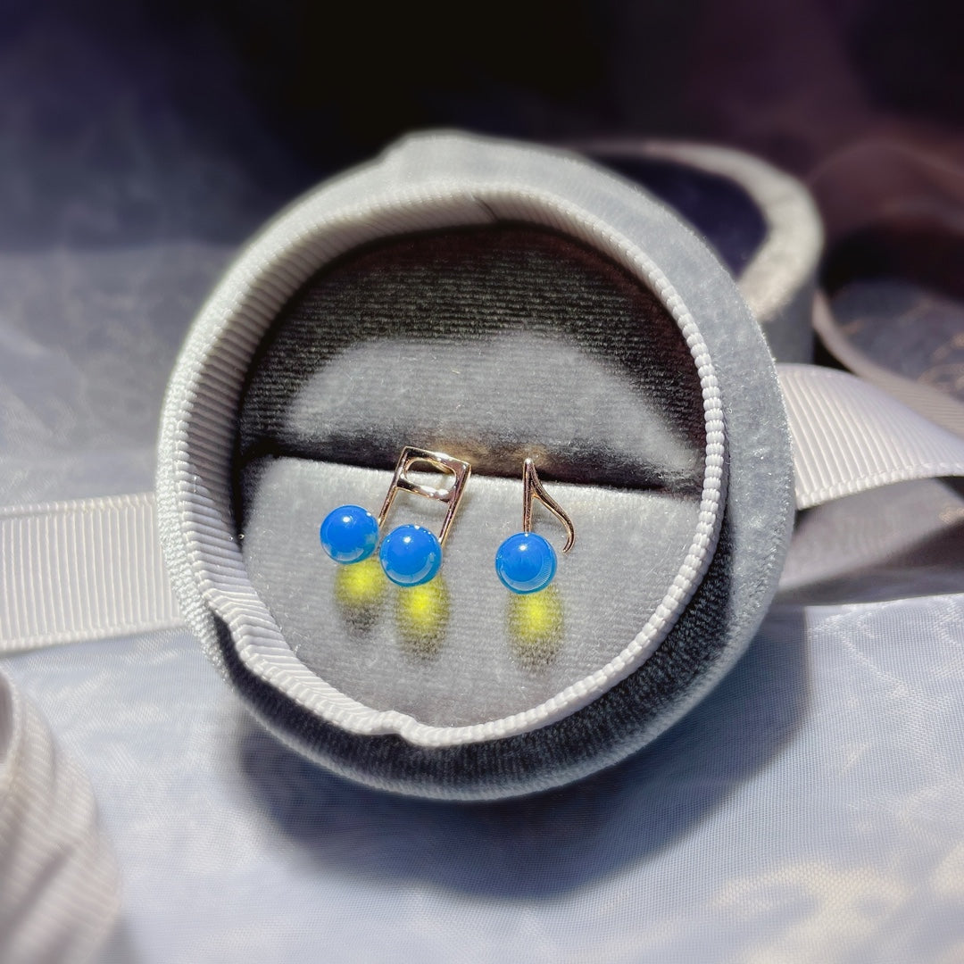 Unveil Your Uniqueness with 18K Gold Embedded Dominican Blue Amber Earrings - Jewelry