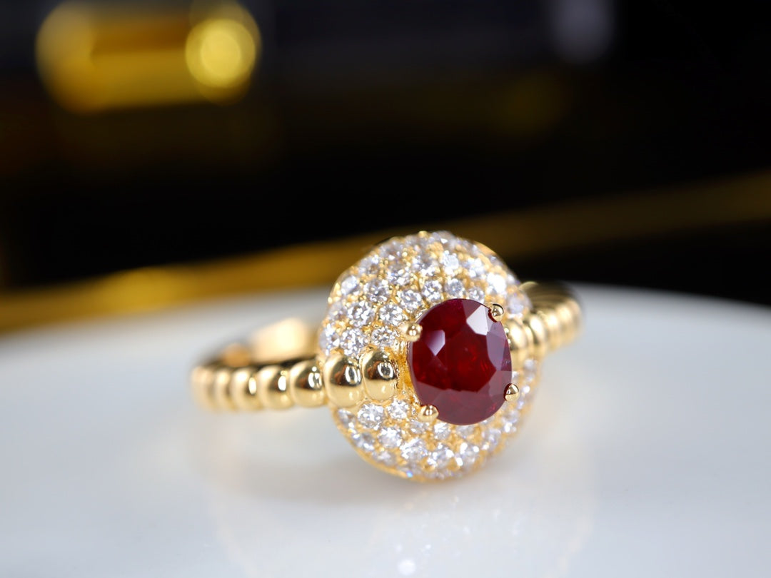 Cincin Ruby Darah Merpati Vintage - Perhiasan Premium
