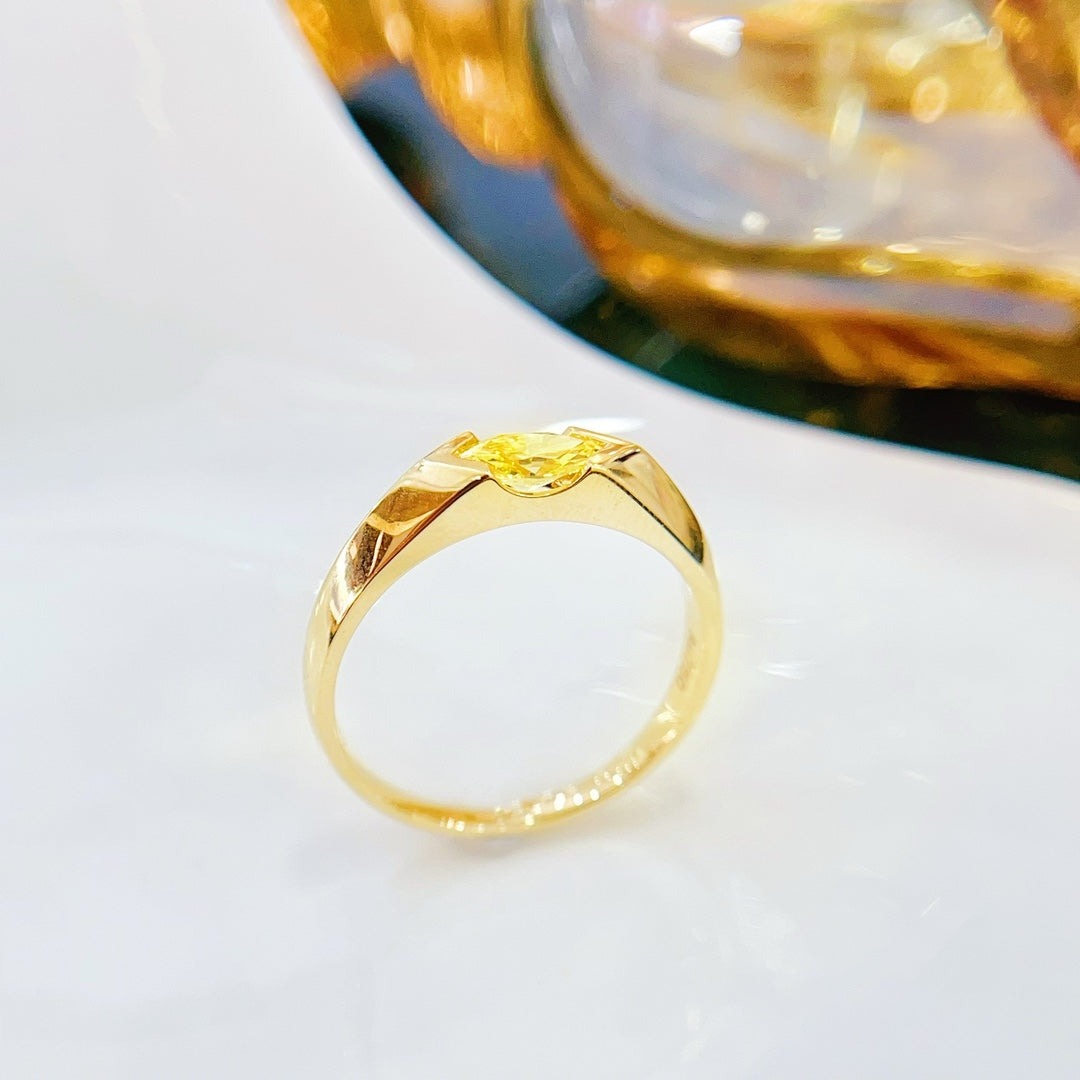18 K keltakulta viljellyt Diamond Marquise Ring - Jewelry Delight