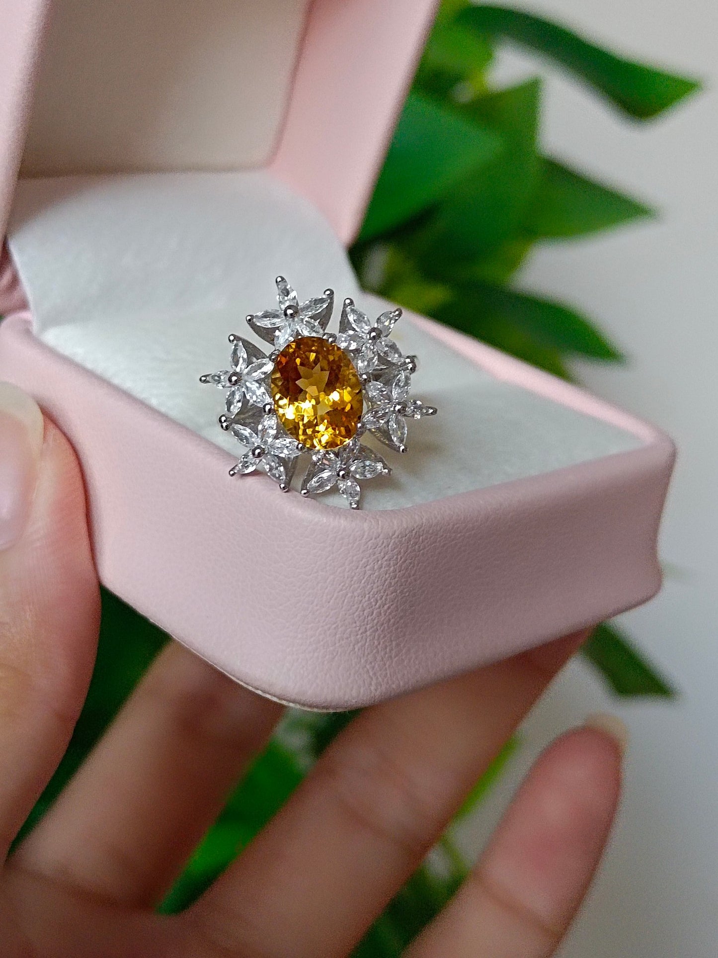 Lussuoso anello con citrino giallo naturale - Gioielli squisiti