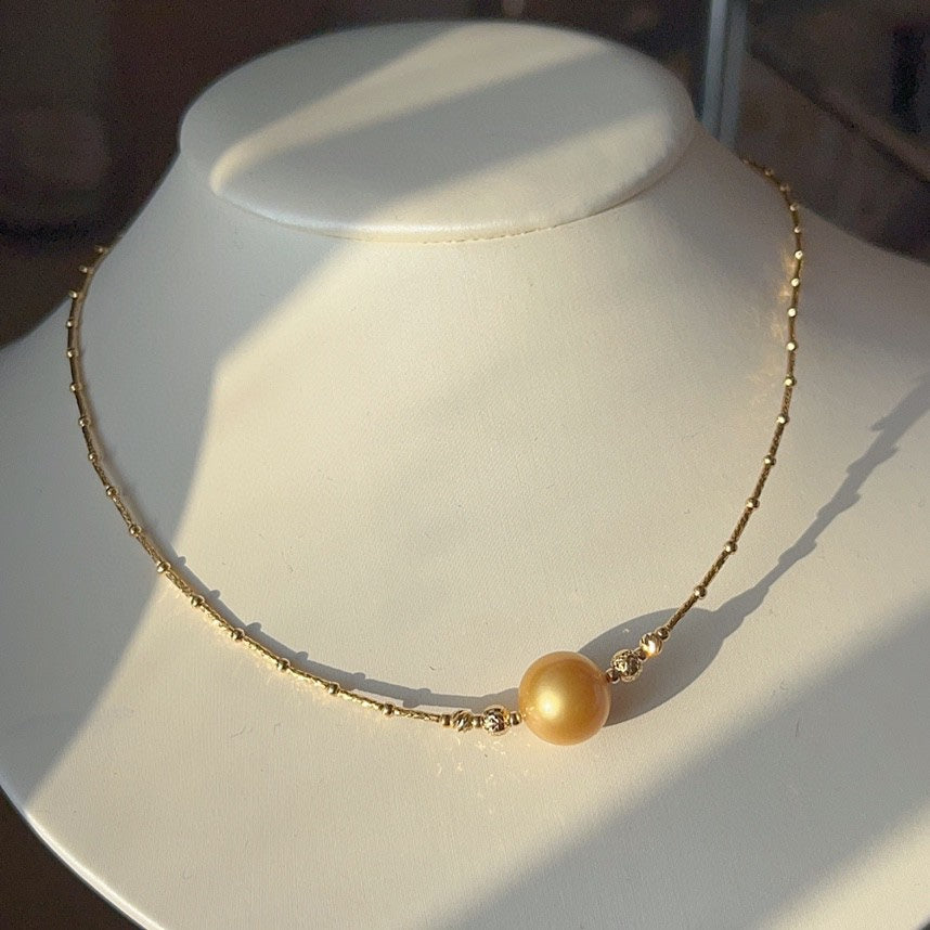 Luxe 18K gouden Zuidzee gouden parelketting - sieraden voor elegantie