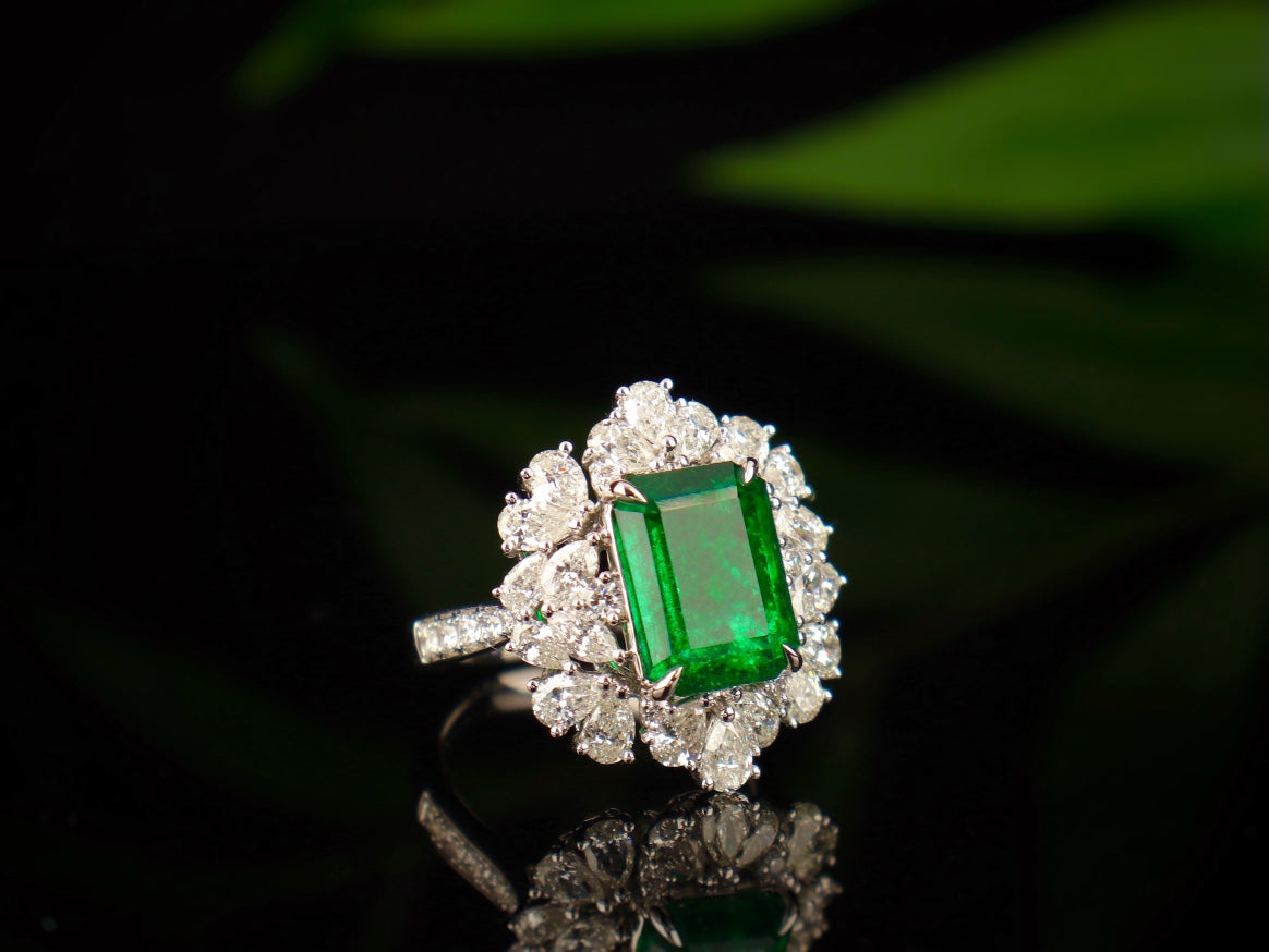 Emerald Jewelry - Magnificent 4.02ct沃顿绿祖母绿戒指
