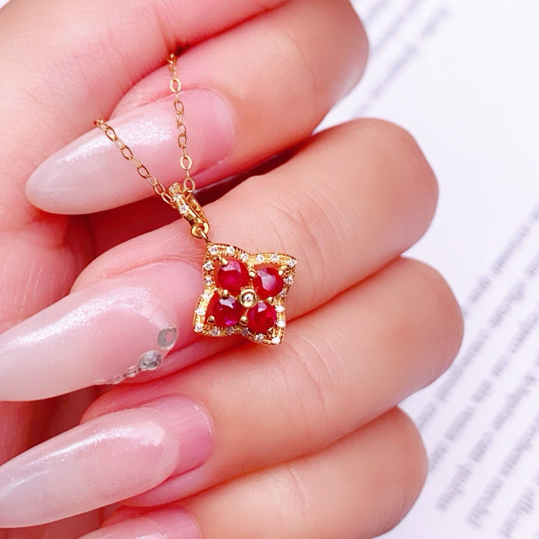 Must-Have Classic 18K Gold Ruby Pendant for Every Woman's Jewelry Box