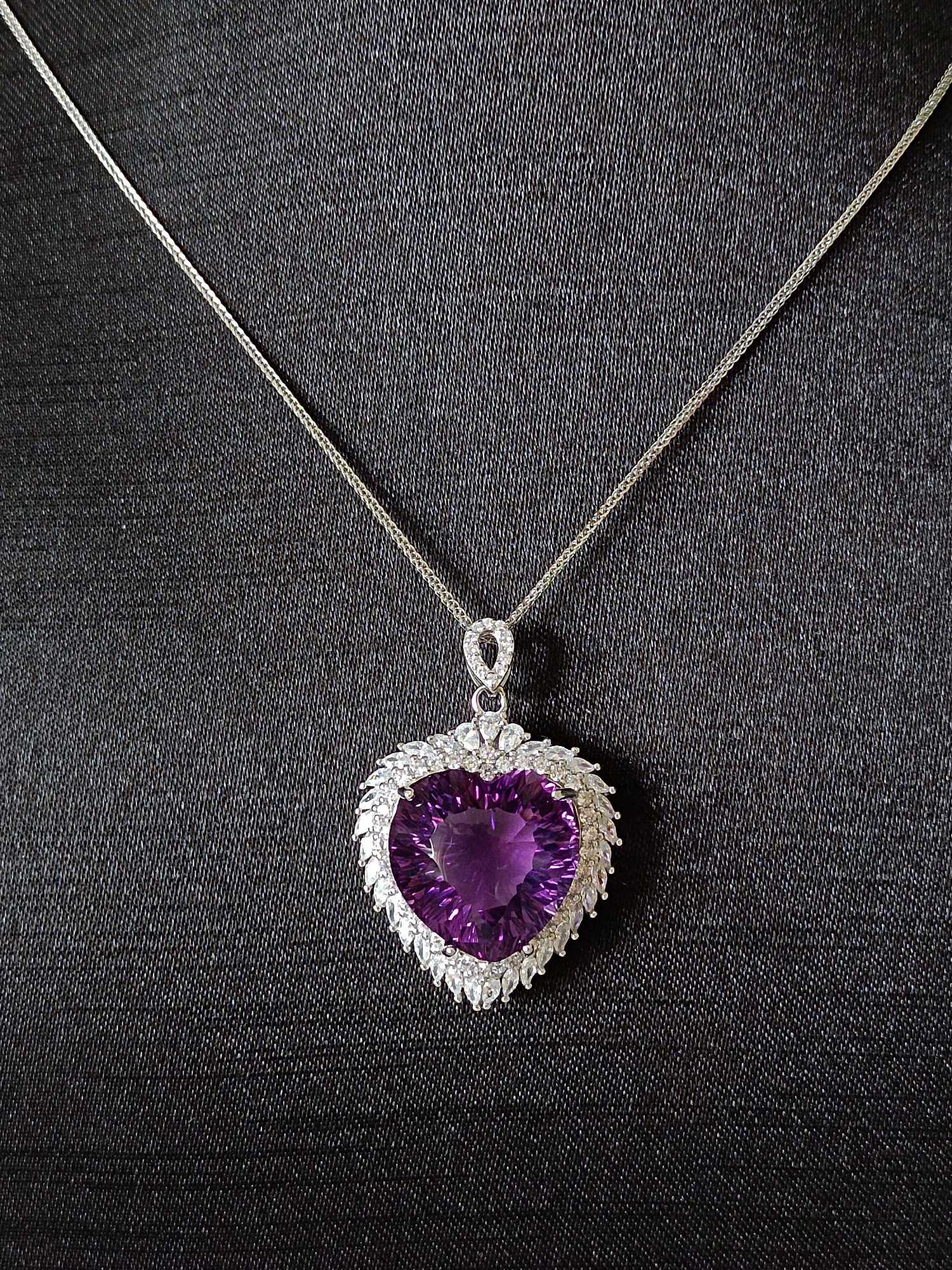 Jewelry Exclusive: Natural Purple Amethyst Heart Pendant