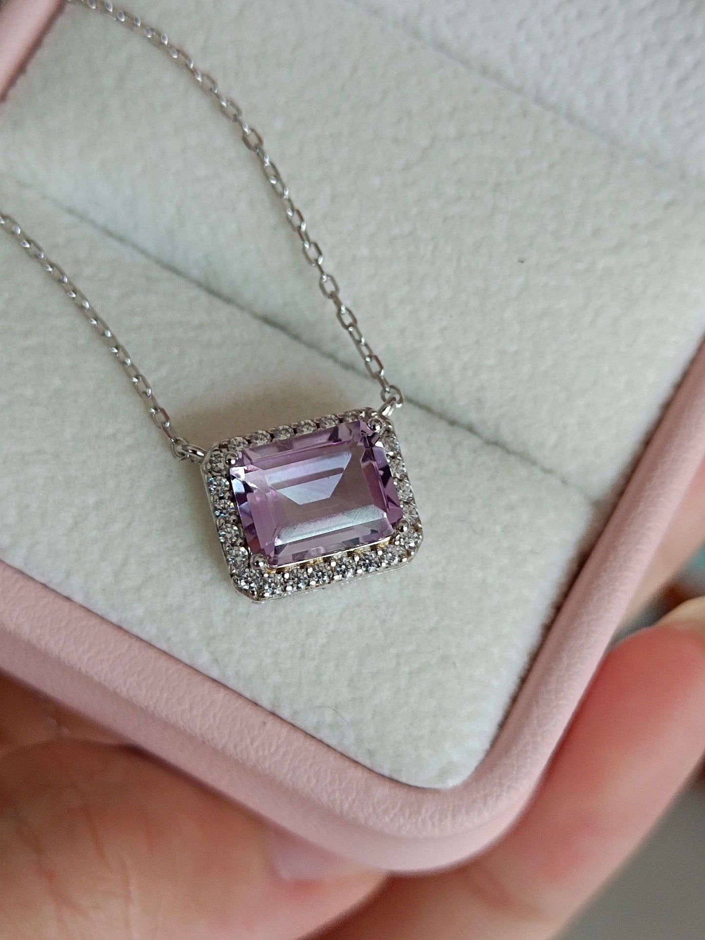 Collana con ametista lavanda naturale - Gioielli eleganti e minimalisti