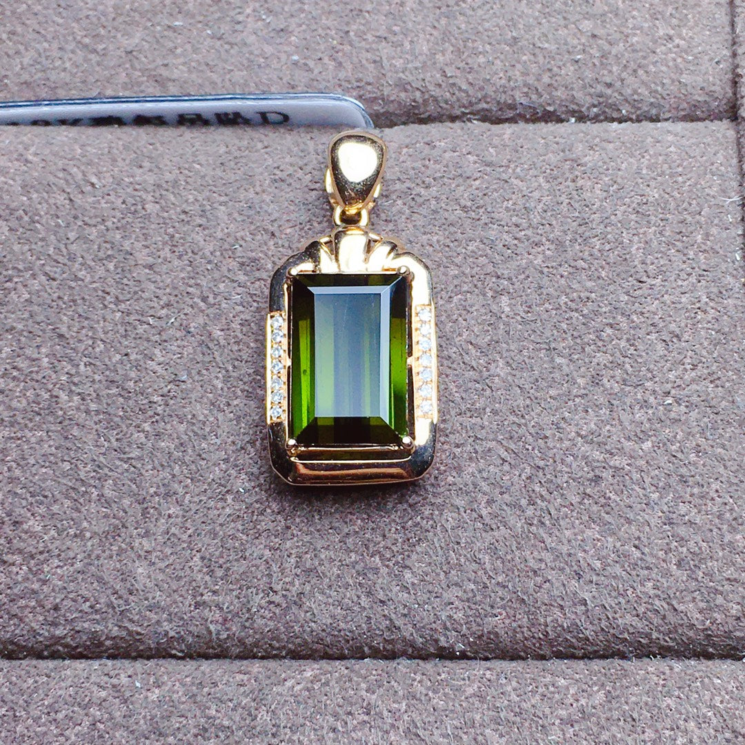 Natural Tourmaline Pendant - Elegant Jewelry Craftsmanship