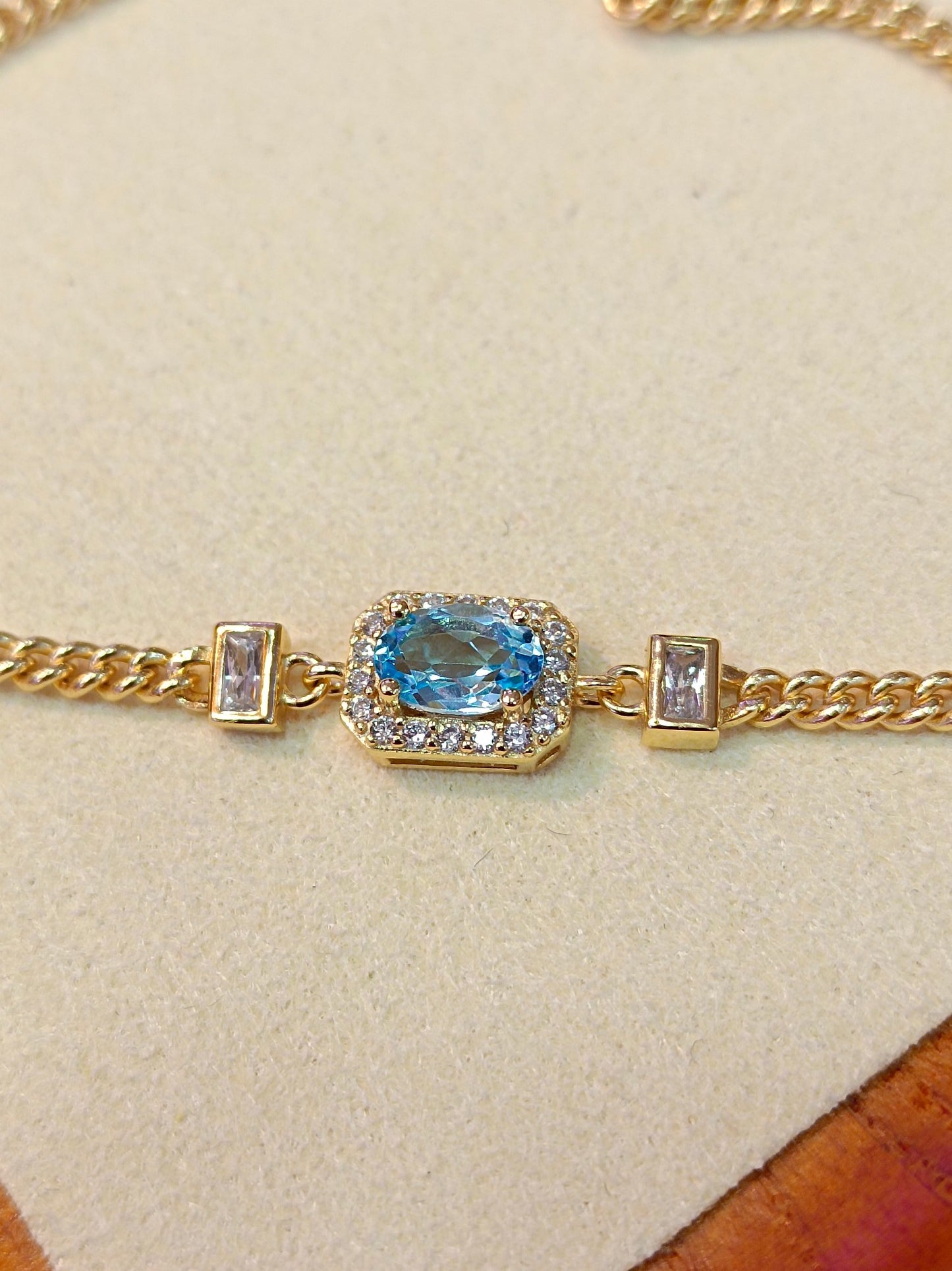 Elegante braccialetto di gioielli con topazio in argento sterling S925