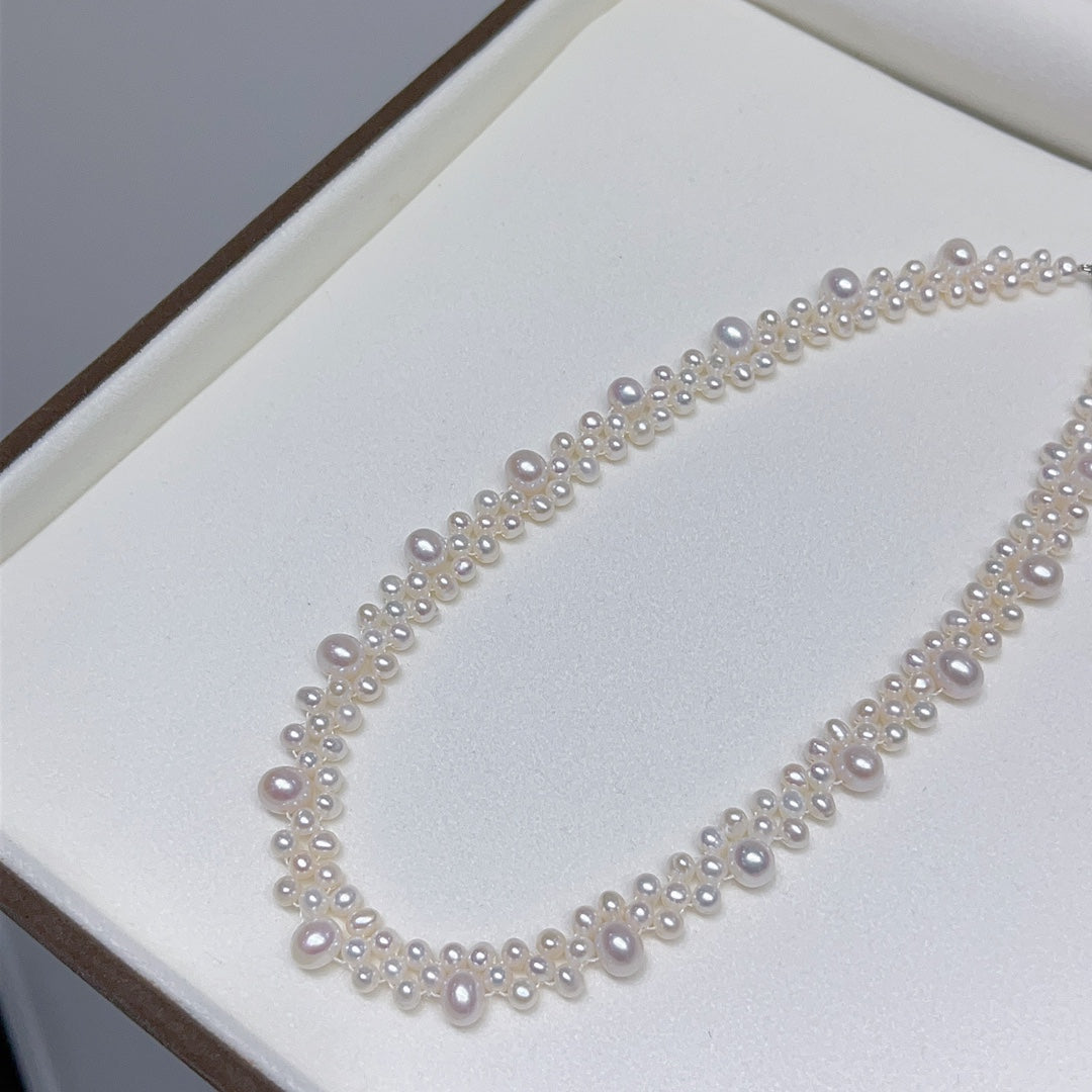 手工制作淡水珍珠首饰,带 18K 金扣