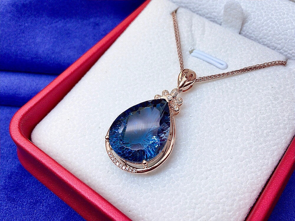 Mystic London Blue Topaz Pendant - Exquisite Jewelry