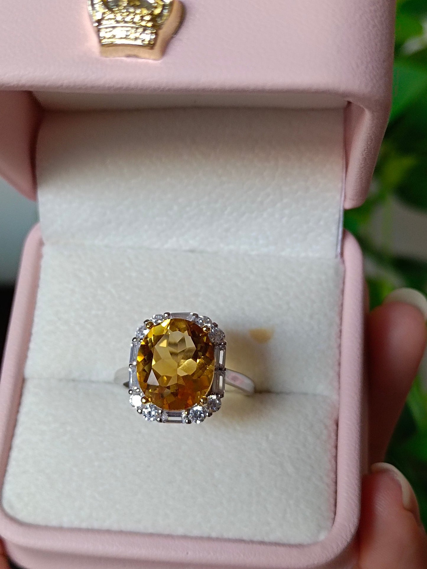 Luxurious Natural Yellow Citrine Square Ring - Exquisite Jewelry
