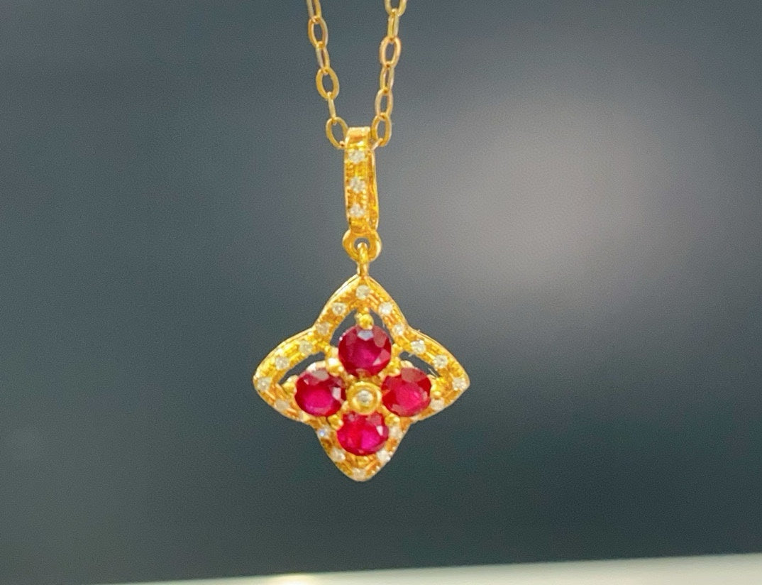 Must-Have Classic 18K Gold Ruby Pendant for Every Woman's Jewelry Box