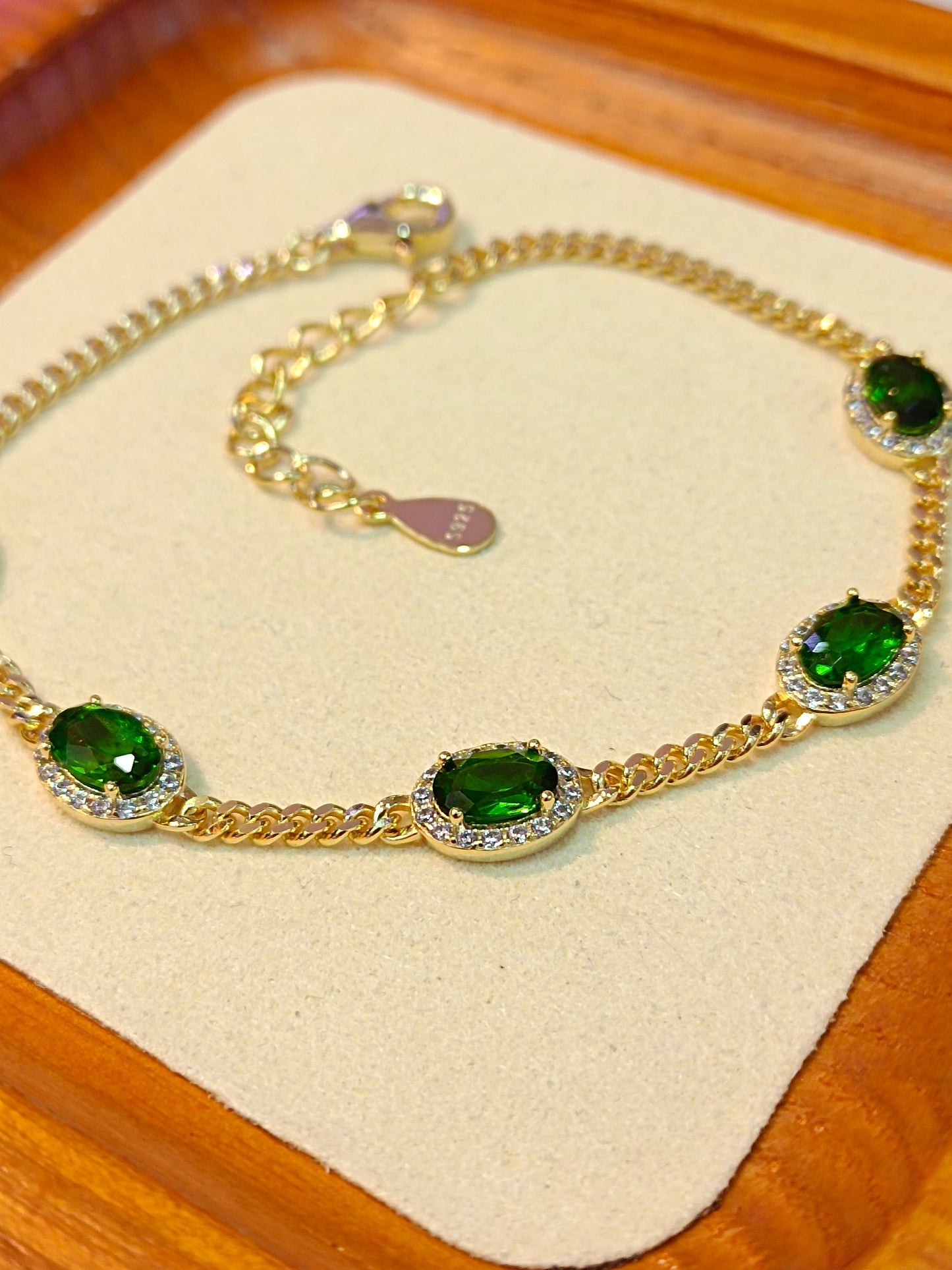 Elegante S925 sterling zilver en diopside sieradenarmband