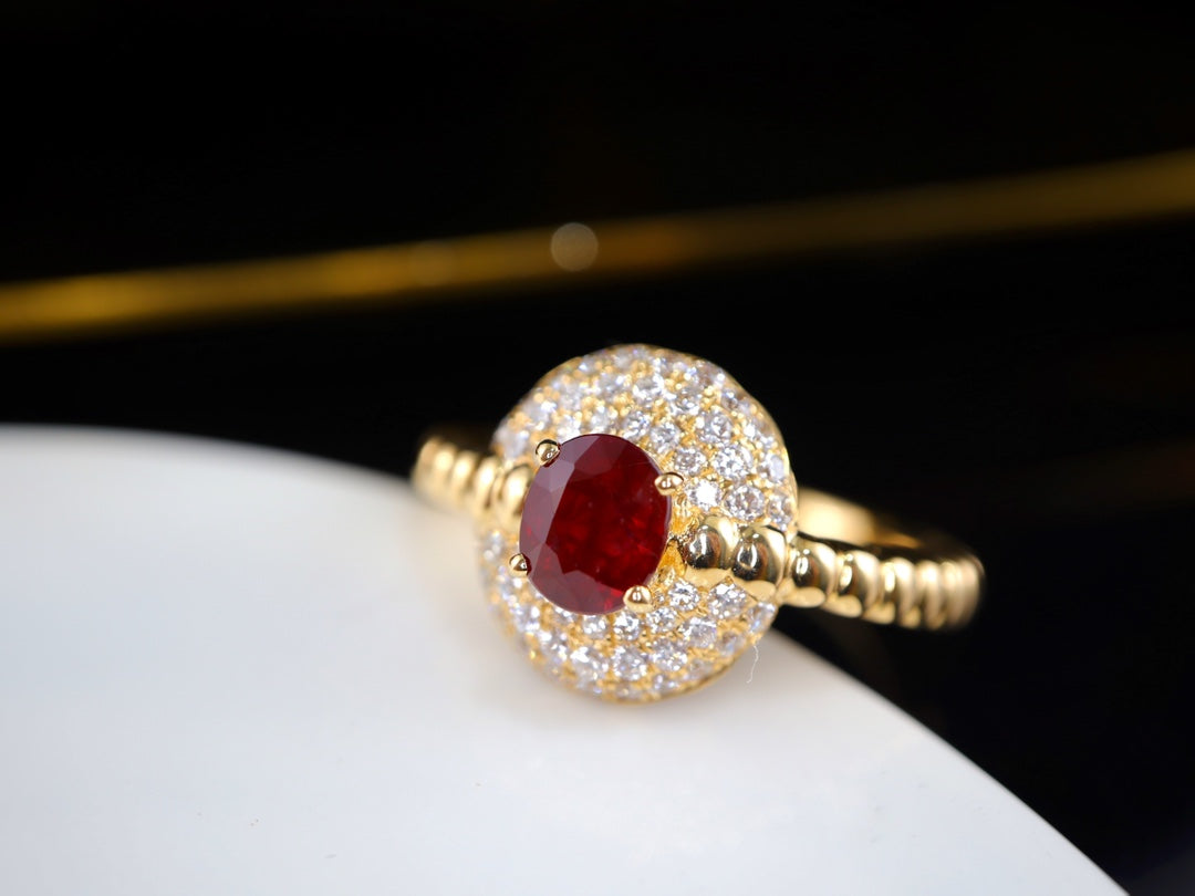 Cincin Ruby Darah Merpati Vintage - Perhiasan Premium