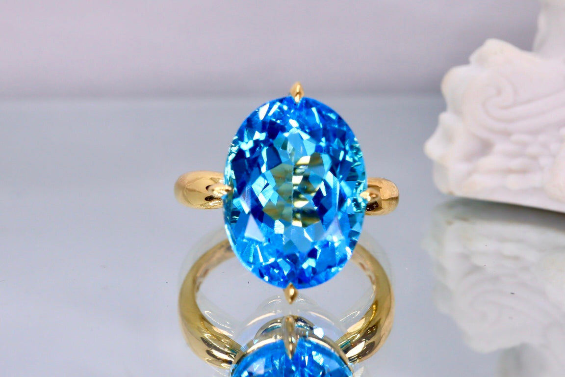 Cincin Topaz Biru Swiss yang Indah - Perhiasan yang Wajib Dimiliki