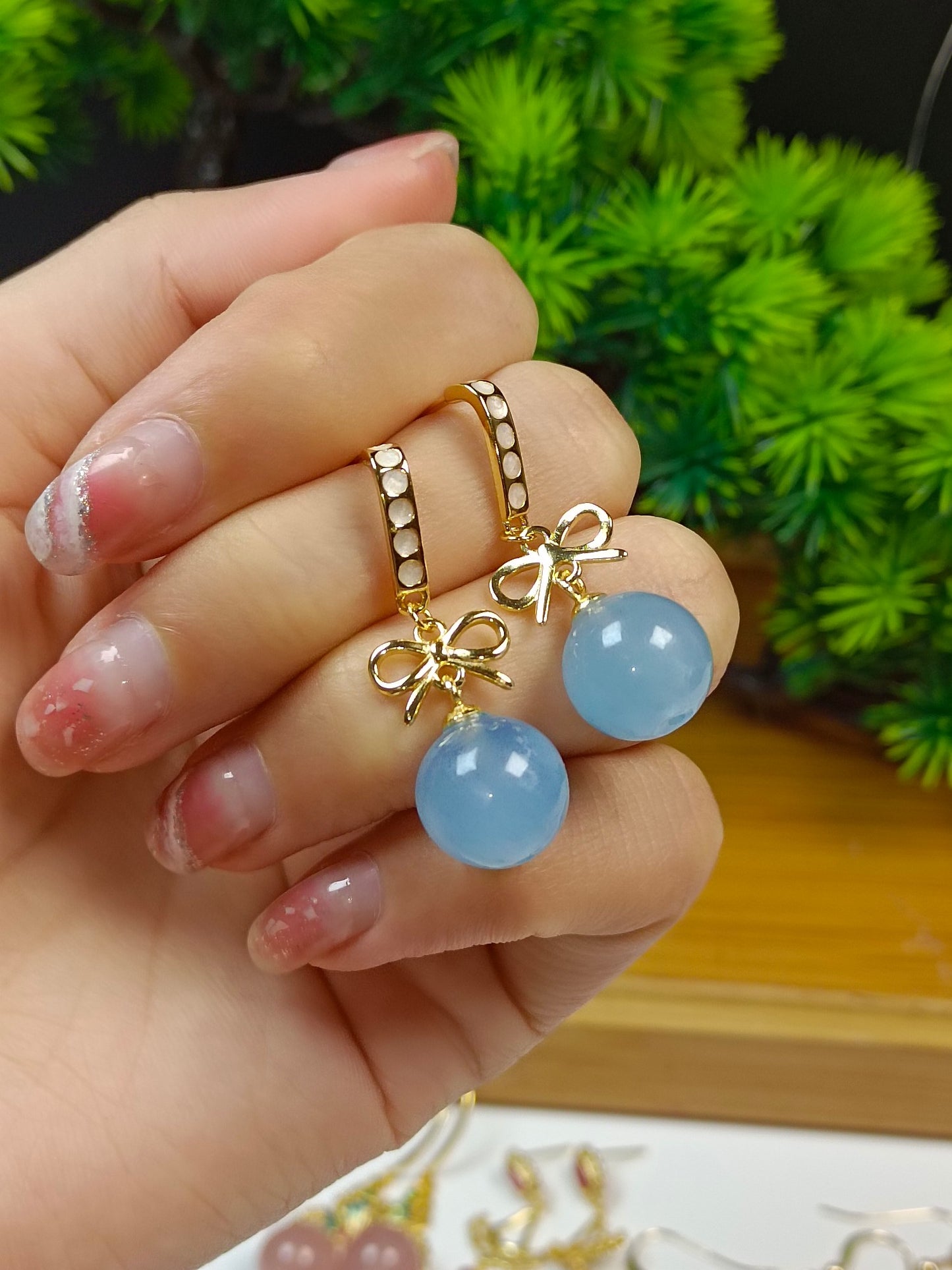 Elegant S925 Silver Aquamarine Crystal Earrings - Short Style Jewelry