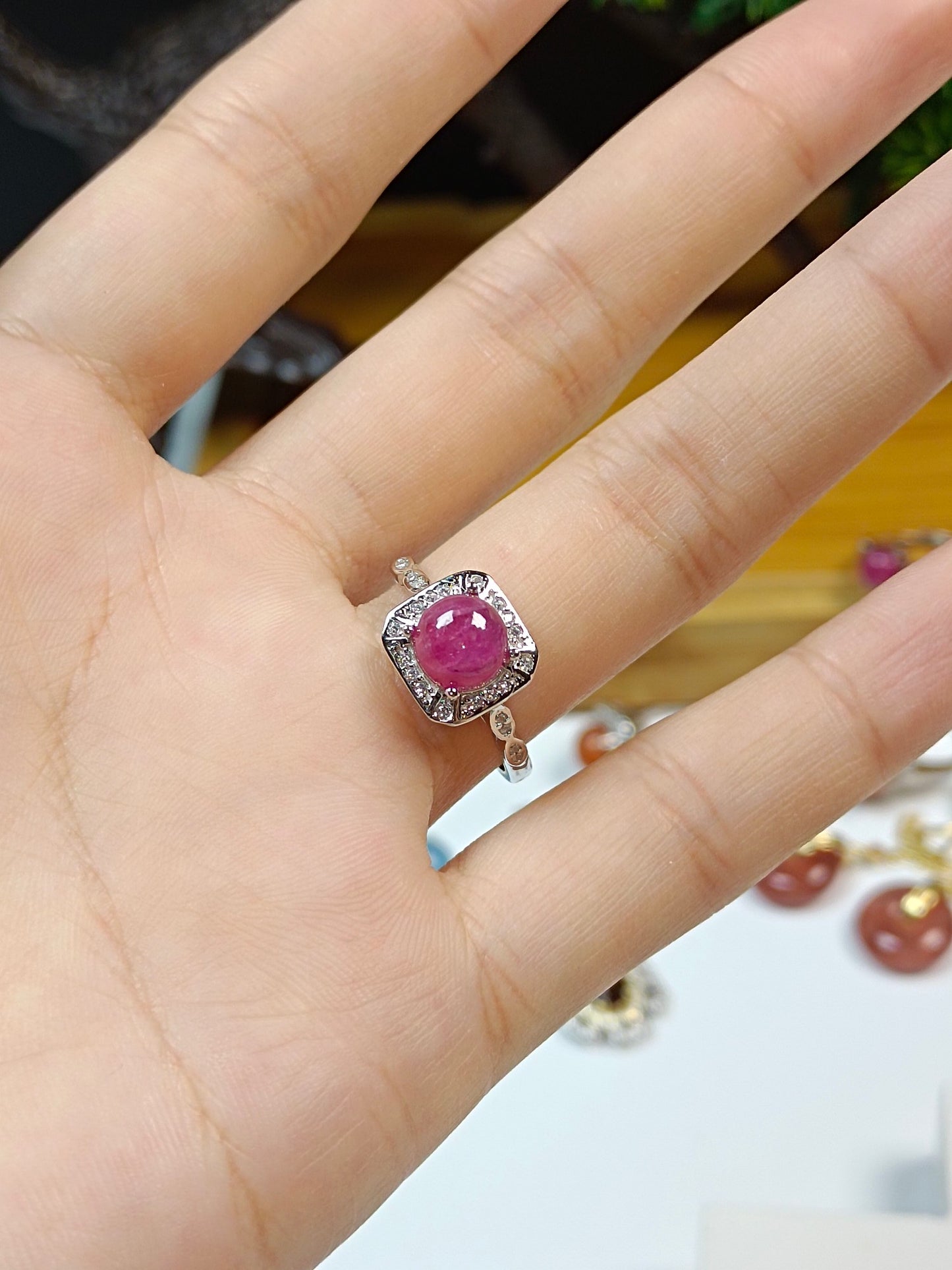 S925 Silver Ruby Ring - Uoppvarmet og uoptimalisert store steinsmykker