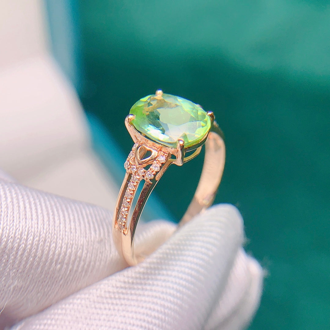 Natürlicher Turmalinring mit Akzenten aus 18 Karat Gold und Diamanten – Schmuckgenuss