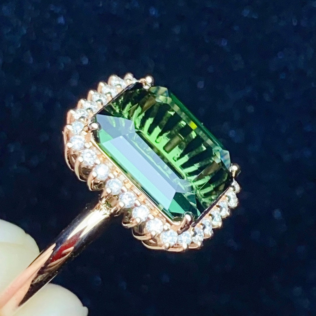 Cincin Turmalin Alami 18k - Perhiasan Indah untuk Keanggunan