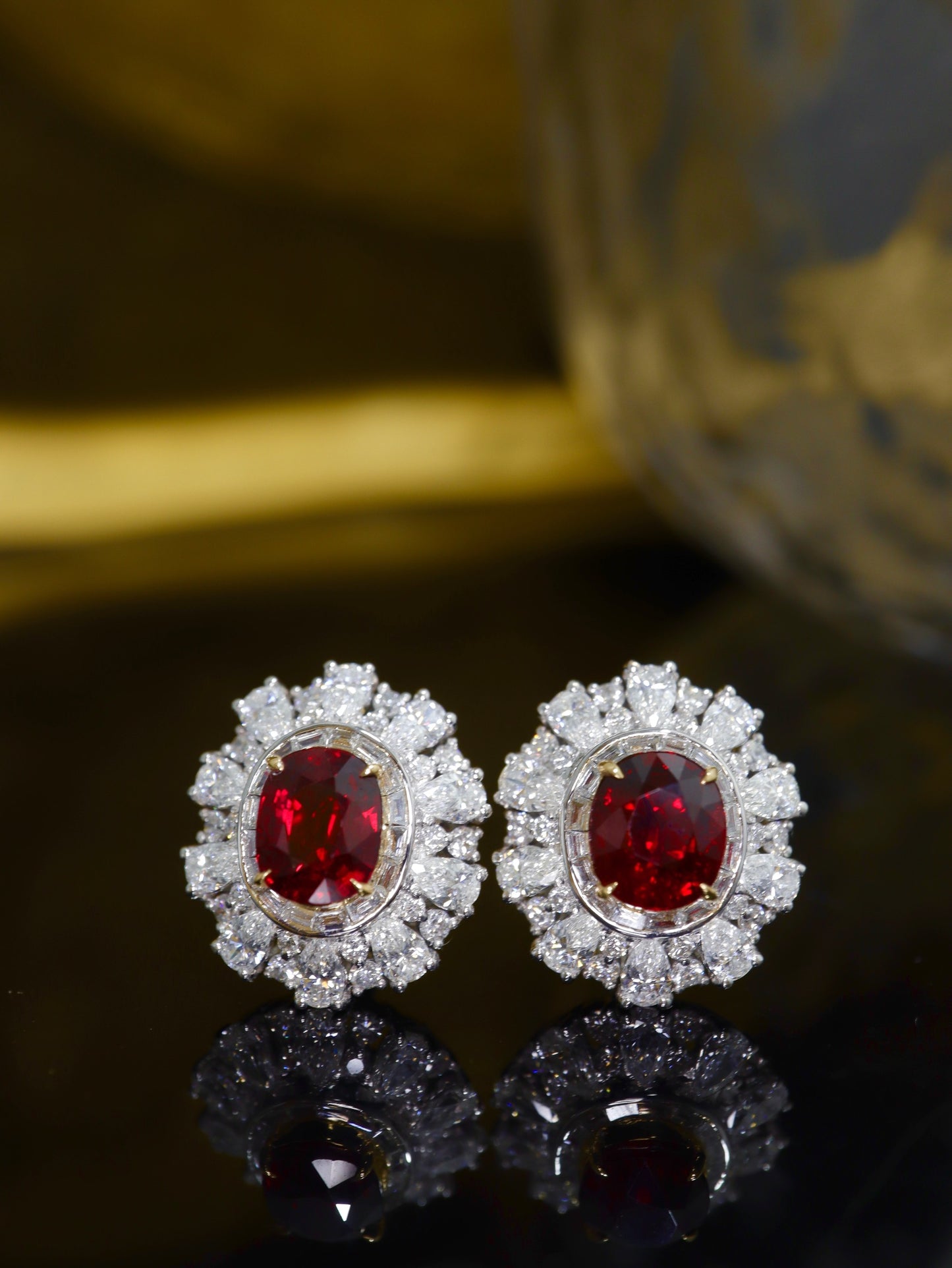 Party Essential 🥰 Pigeon's Blood Ruby øredobber - Premium smykker