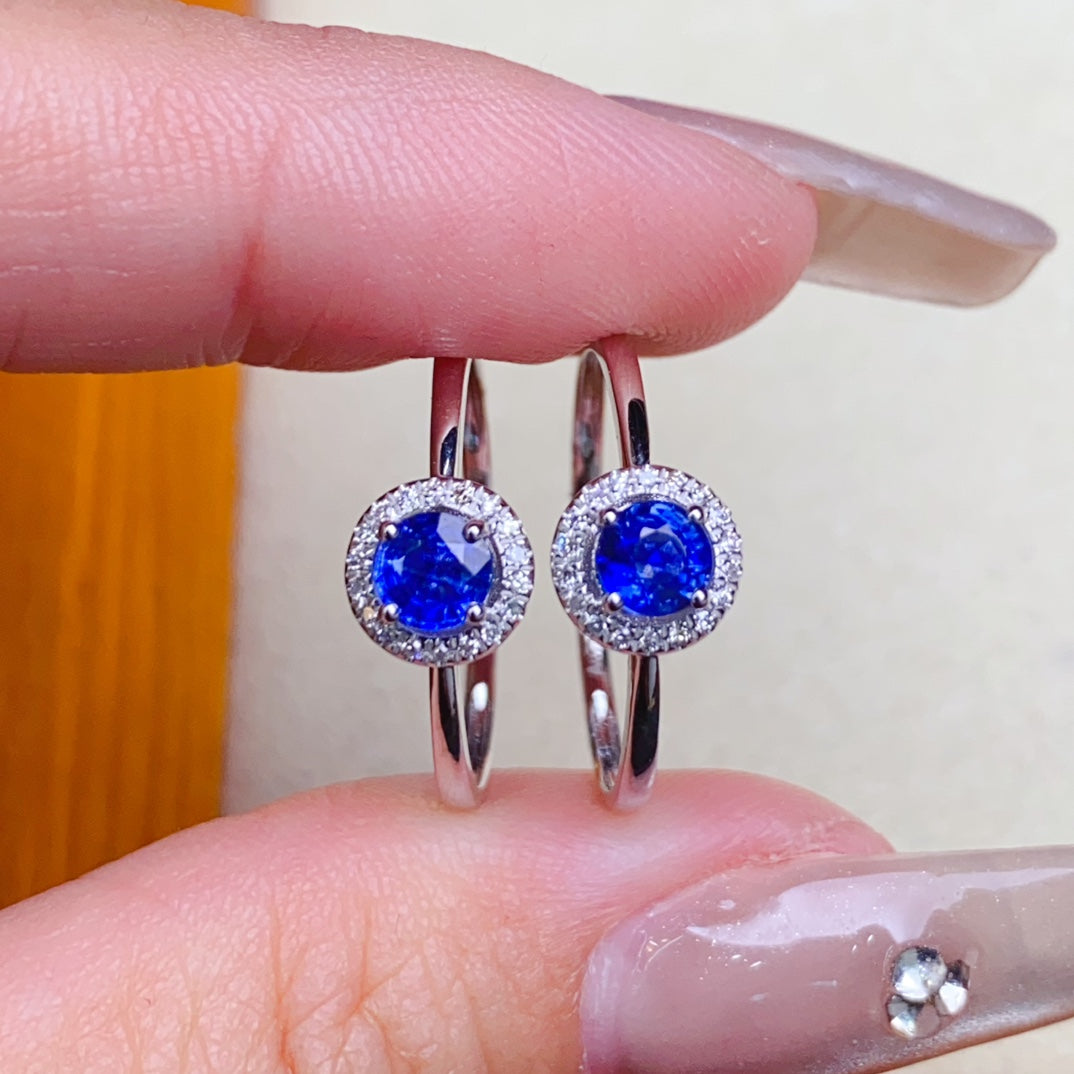 Cincin Nilam Asli Bertatah Emas 18K dan Berlian - Barang Kemas Eksklusif