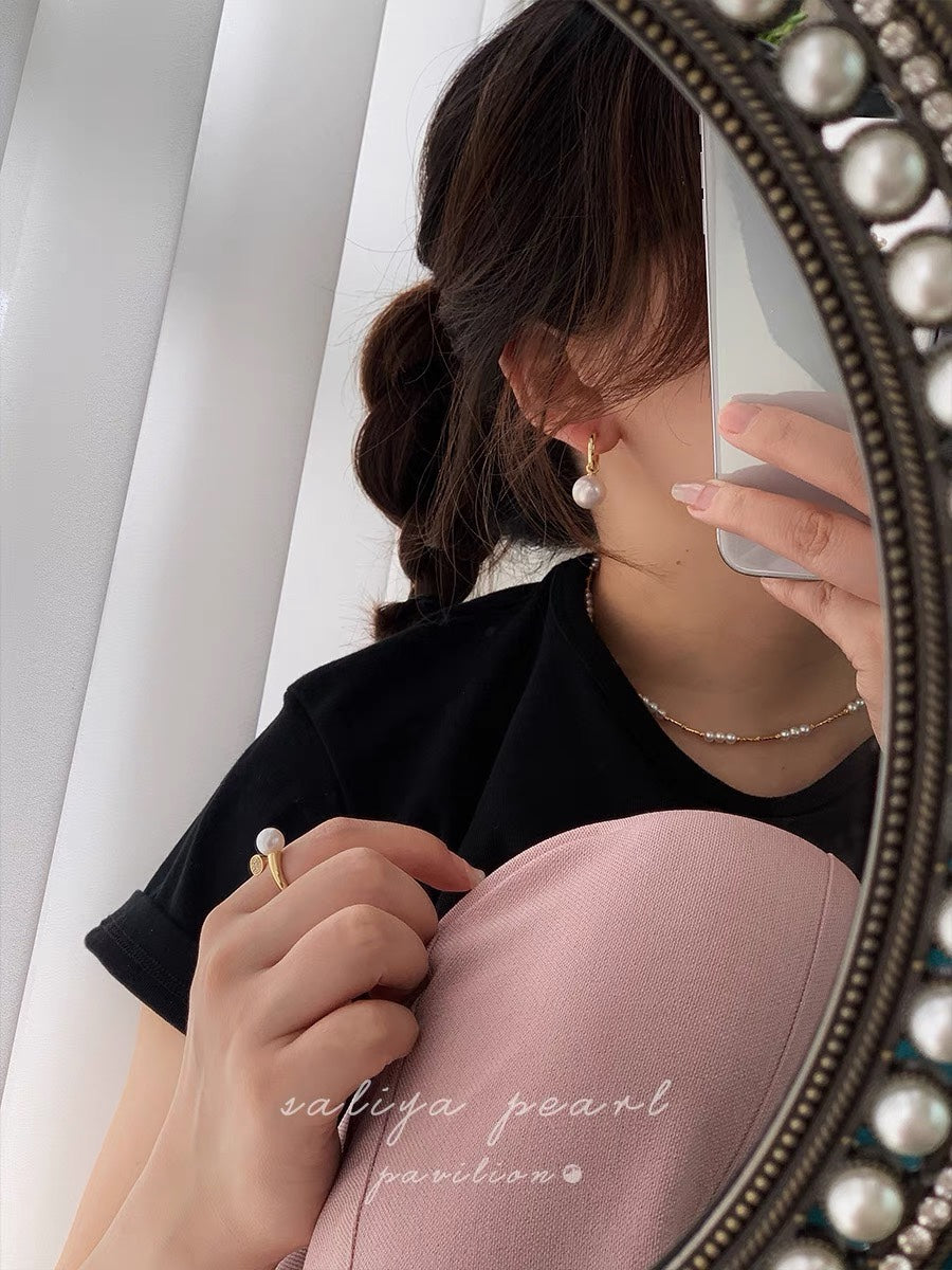 Luxury 18K Gold & 12-13mm Edison Pearl Jewelry - Perfect Circle, Slight Blemish