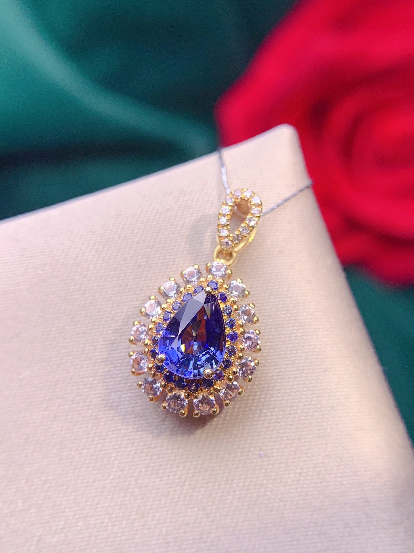 Elegant 18K Sapphire Pendant with Diamond Accents - Fine Jewelry