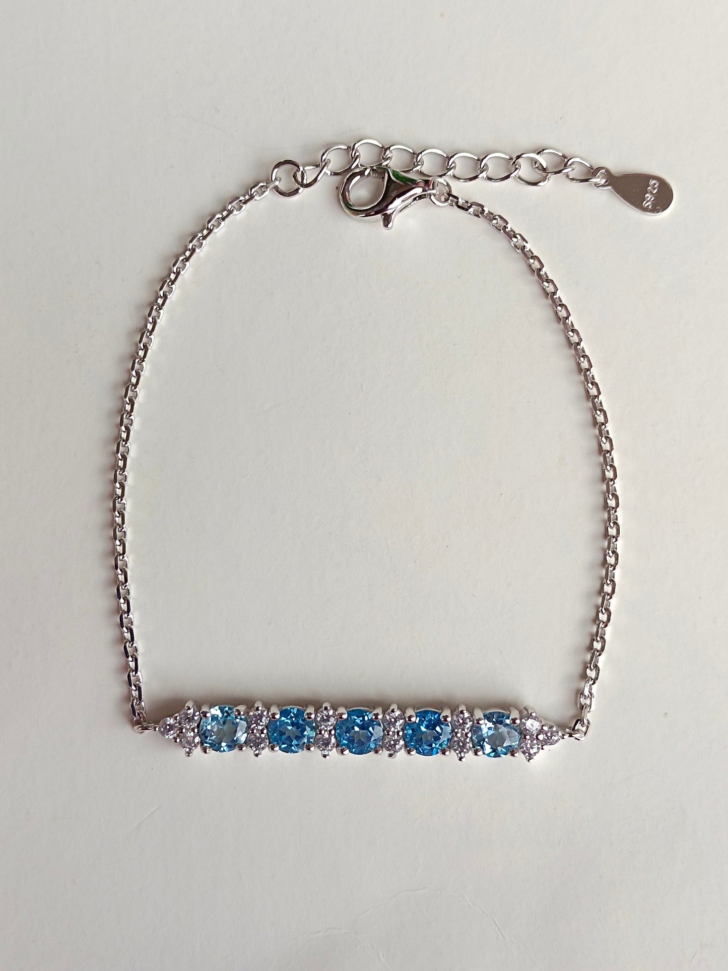 Brățară de bijuterii cu topaz albastru elvețian natural