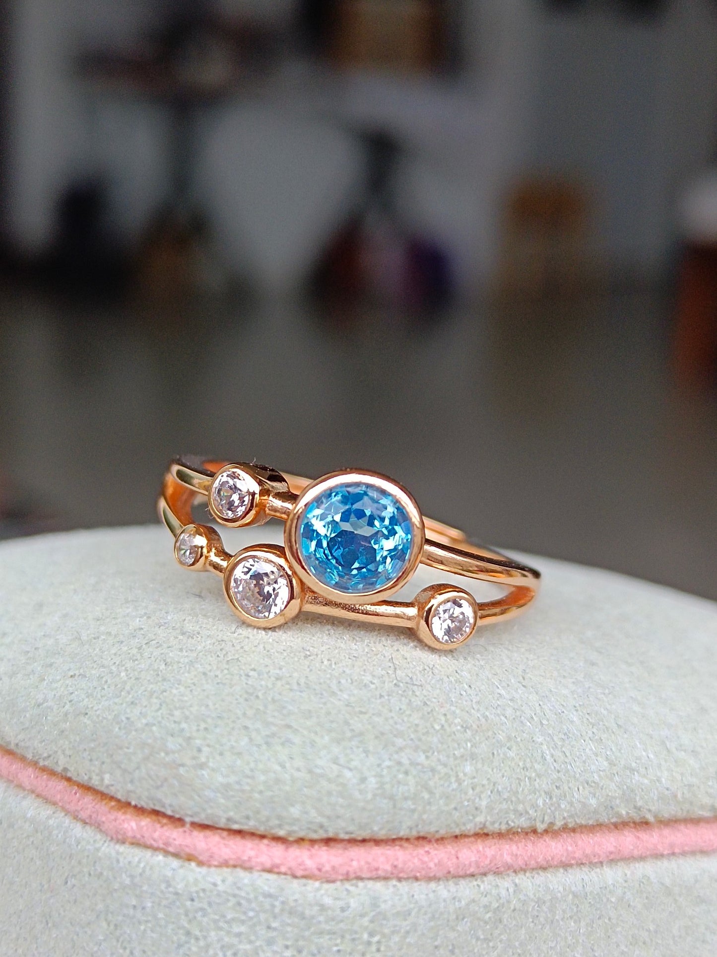 Naturlig Topaz Sweet Bubble Ring - utsøkte smykker for din glede