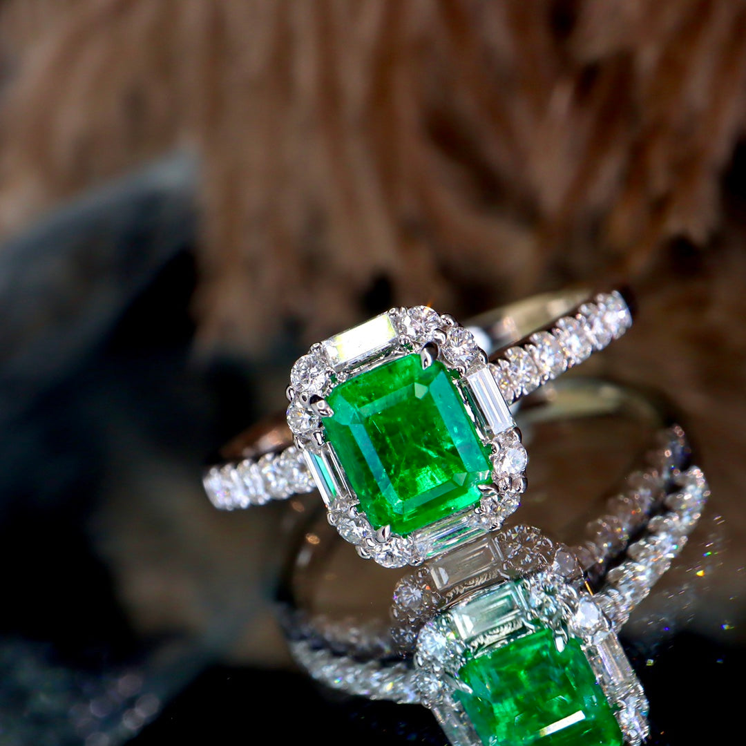 Starry Night Romance: Panjshir Emerald沃顿Green Jewelry Ring