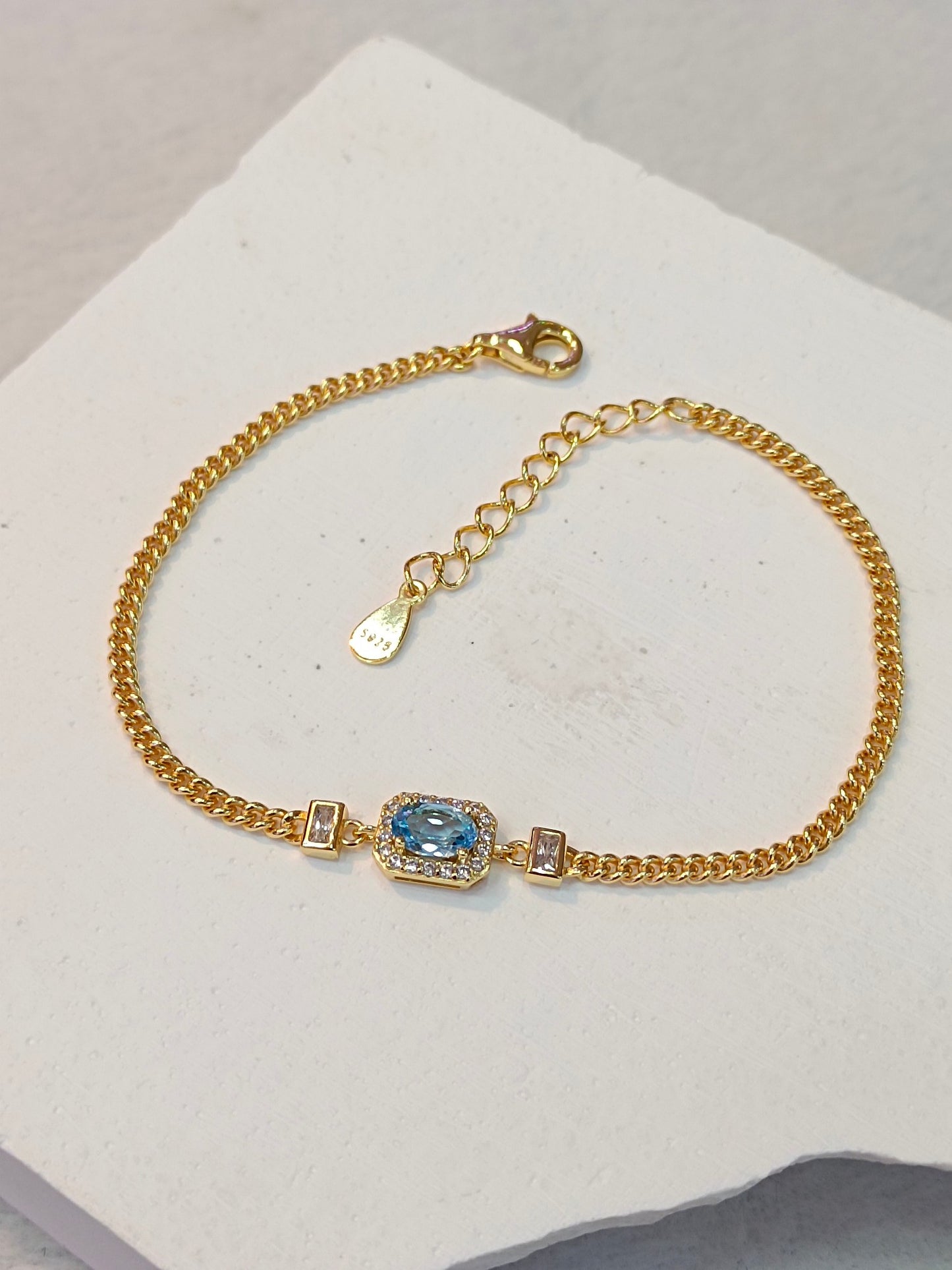 Elegante braccialetto di gioielli con topazio in argento sterling S925