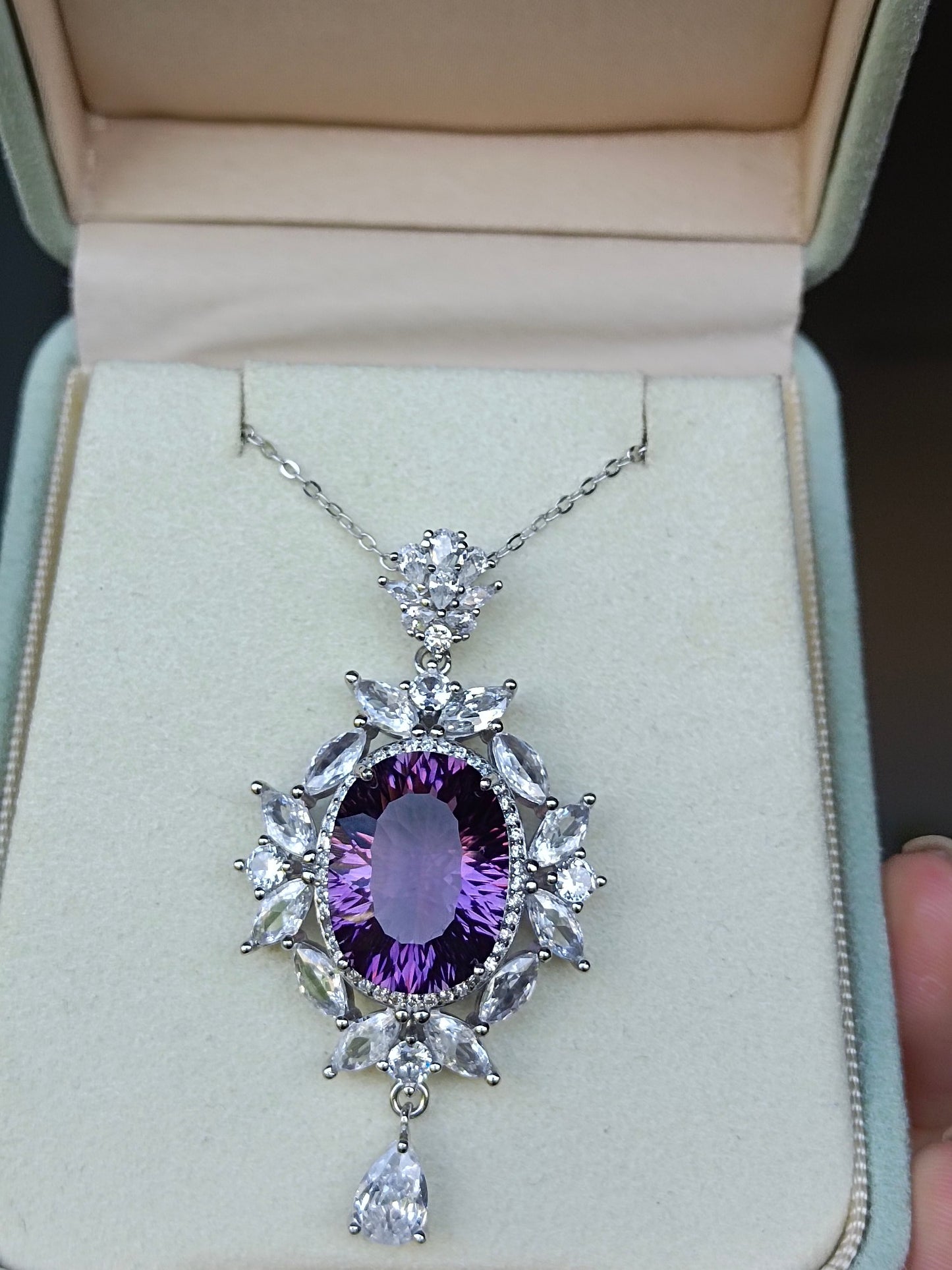 Luxe natuurlijke Amethist hanger sieraden