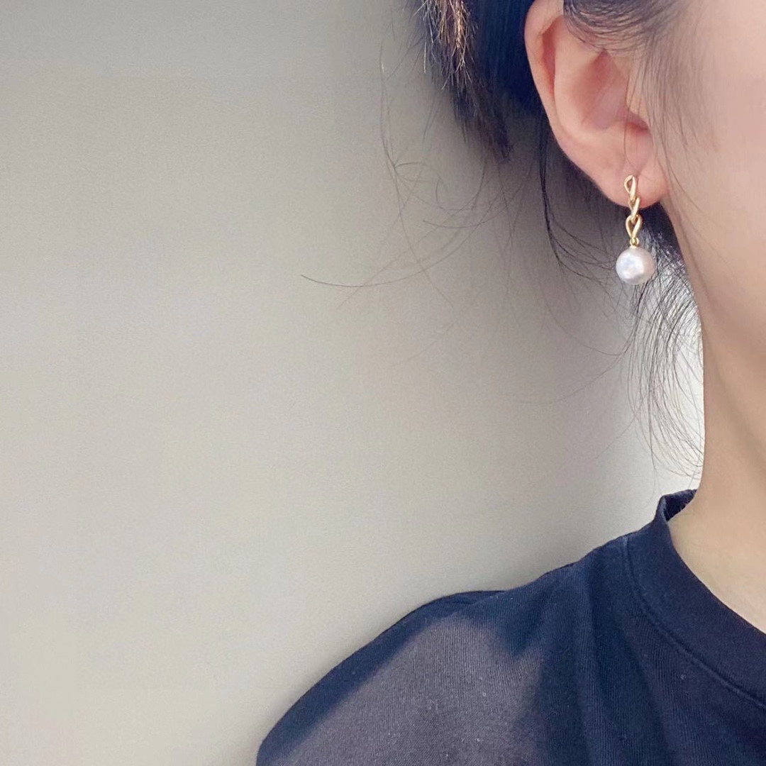 Diamante luxuoso em ouro 18K e joias de pérola Akoya de 8-8,5 mm