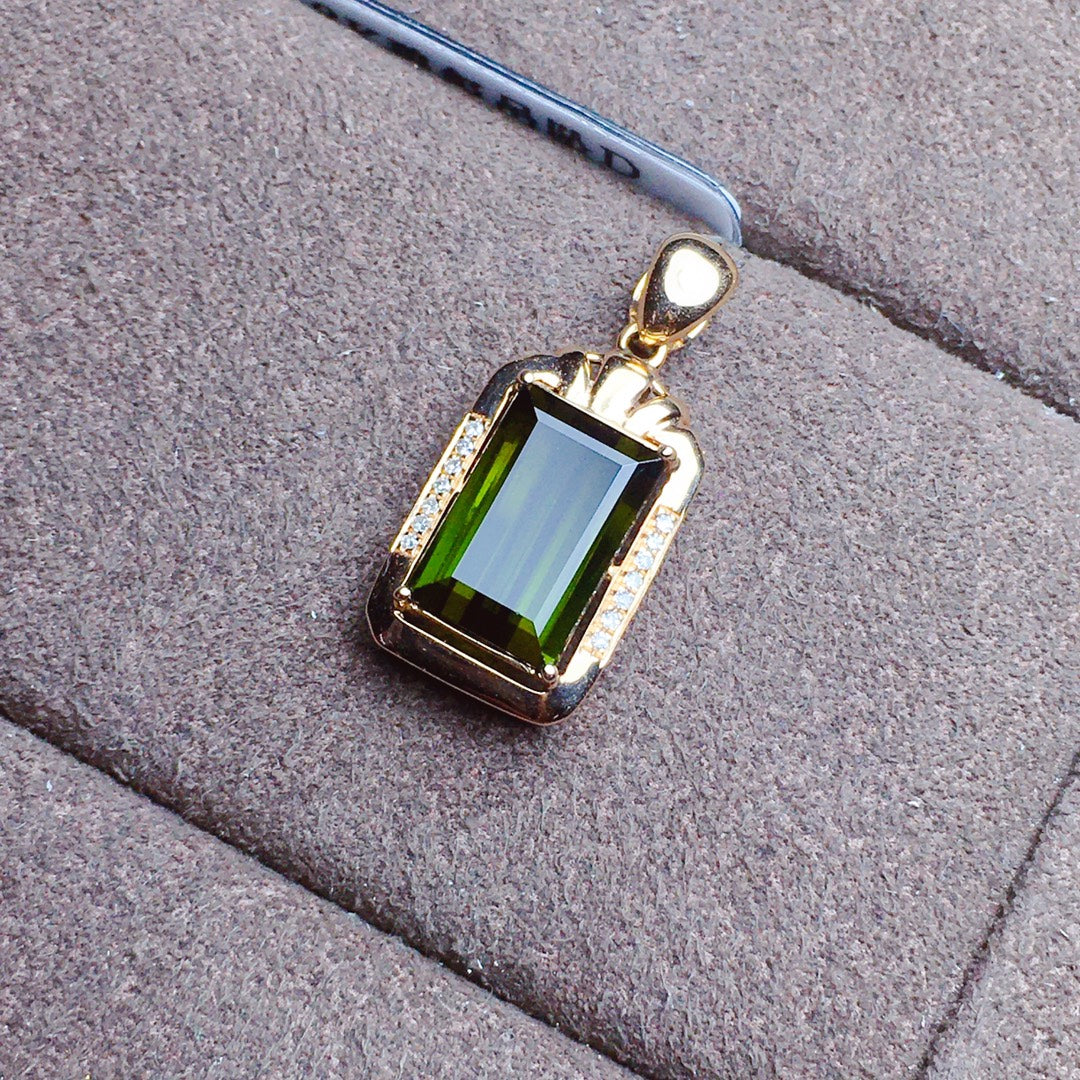 Natural Tourmaline Pendant - Elegant Jewelry Craftsmanship