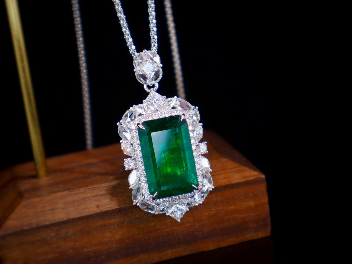 Emerald Pendant Jewelry - Magnificent 12.68ct Muzo Vivid Green Emerald