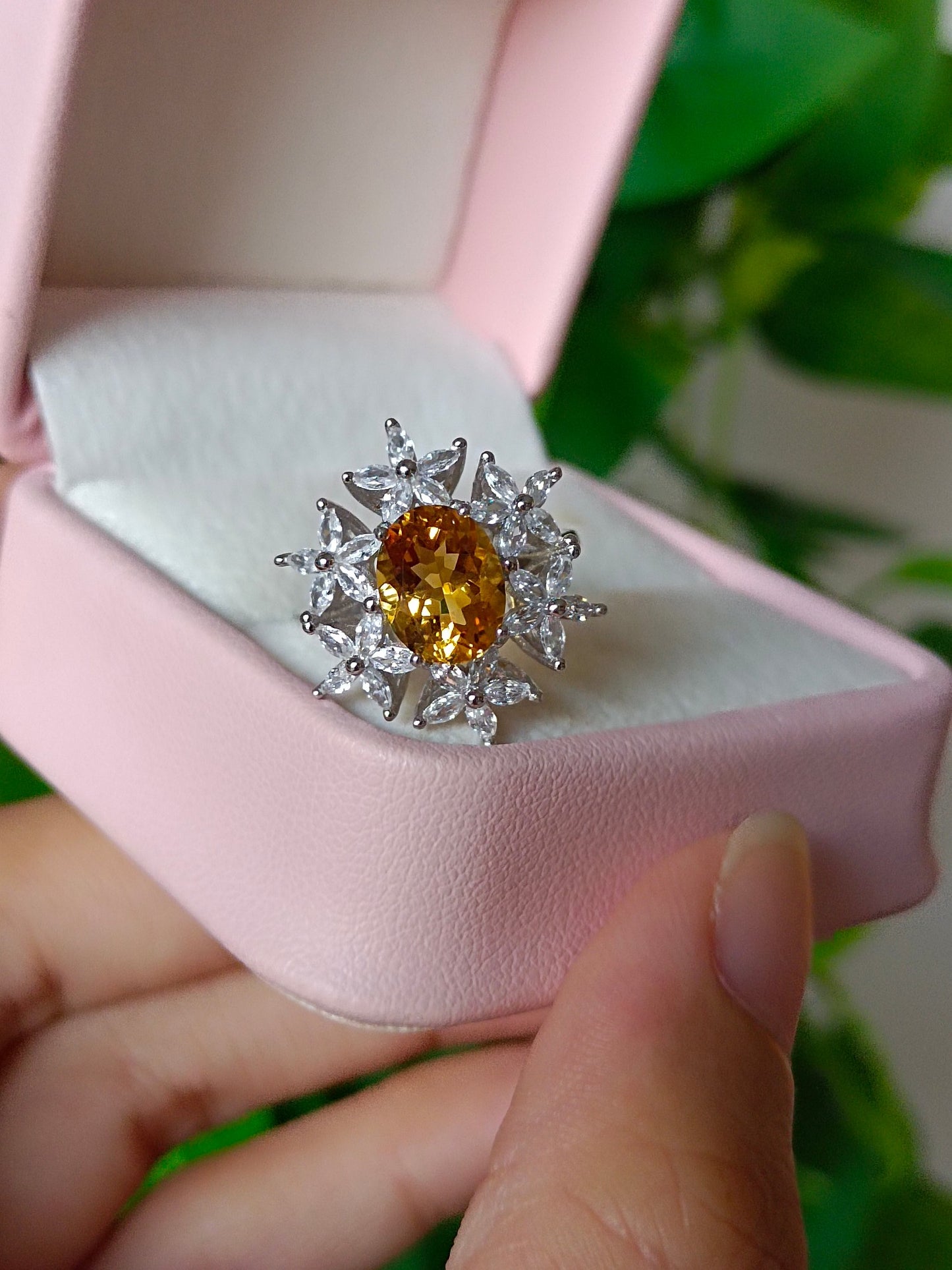 Lussuoso anello con citrino giallo naturale - Gioielli squisiti