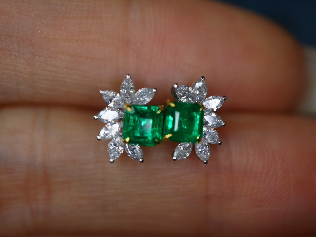 Anting-anting Zamrud Panjshir Berkualiti Tinggi - Barang Kemas Mesti Ada