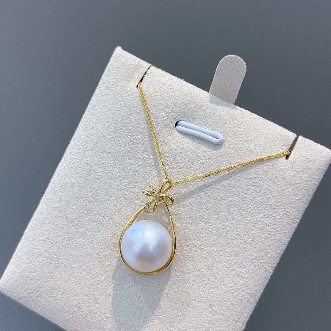 Luxe 18K gouden diamanten en 12-13 mm Australische witte pareljuwelen