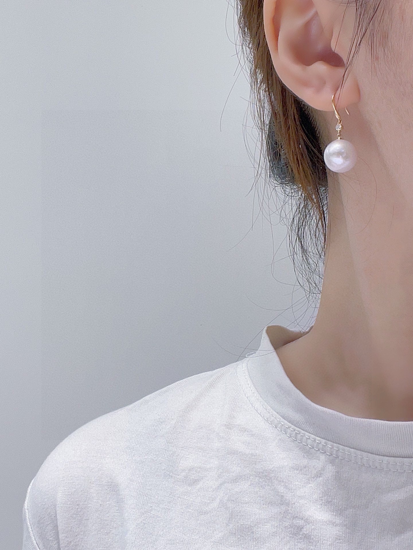 Luxury 18K Gold Diamond-Embedded Edison Pearl Jewelry