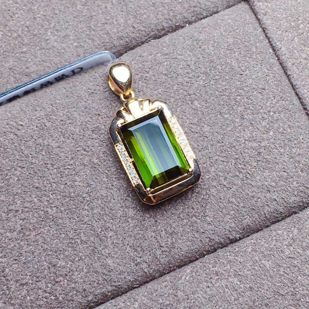 Natural Tourmaline Pendant - Elegant Jewelry Craftsmanship