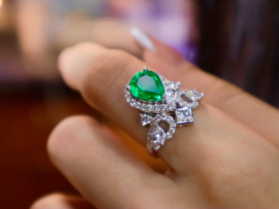 Cincin Zamrud Rekaan Mahkota Gaya Chaumet - Keajaiban Barang Kemas