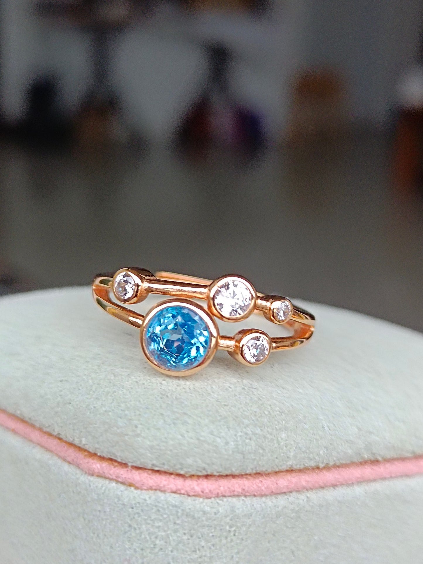 Naturlig Topaz Sweet Bubble Ring - utsøkte smykker for din glede