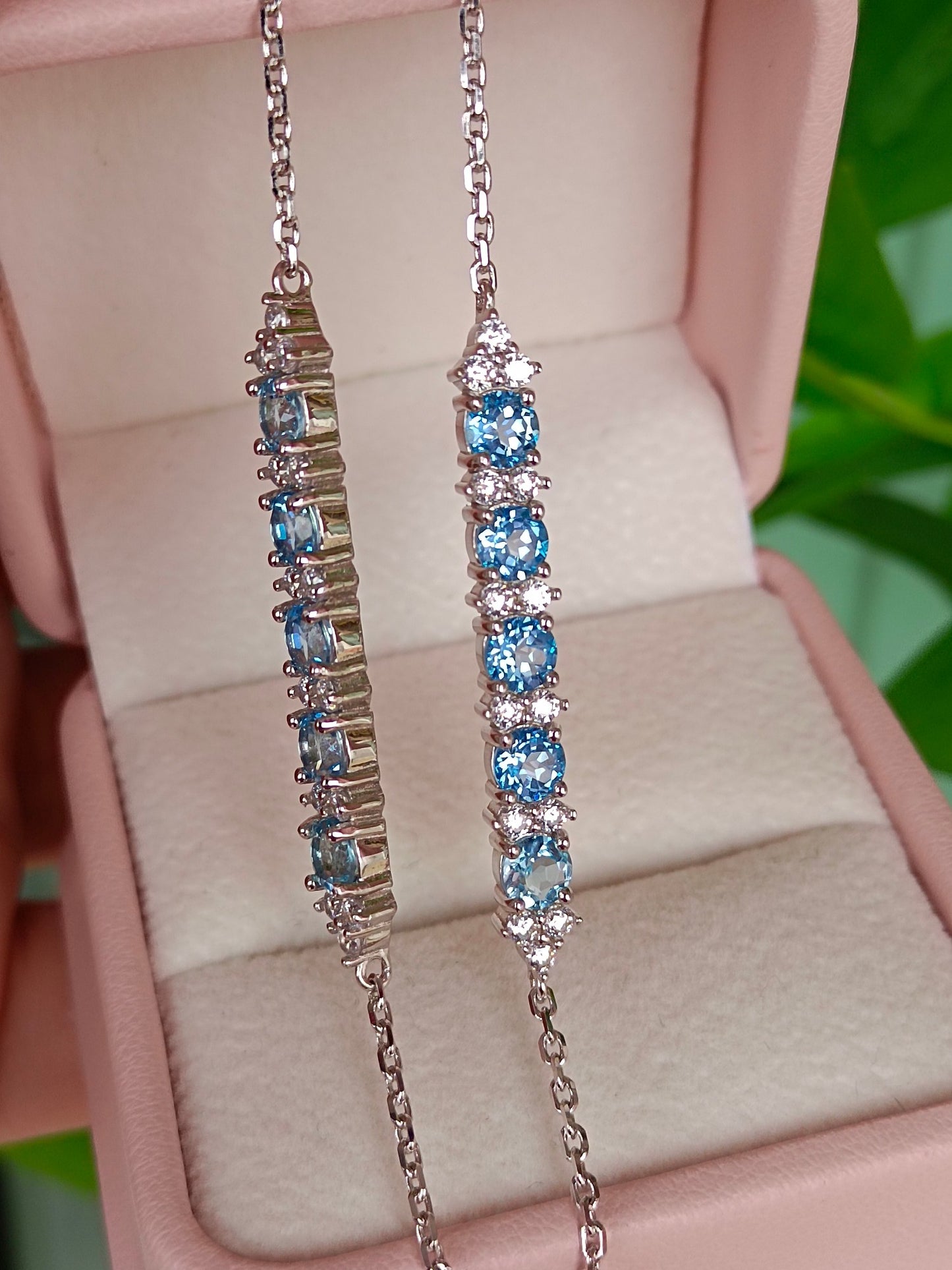 Brățară de bijuterii cu topaz albastru elvețian natural